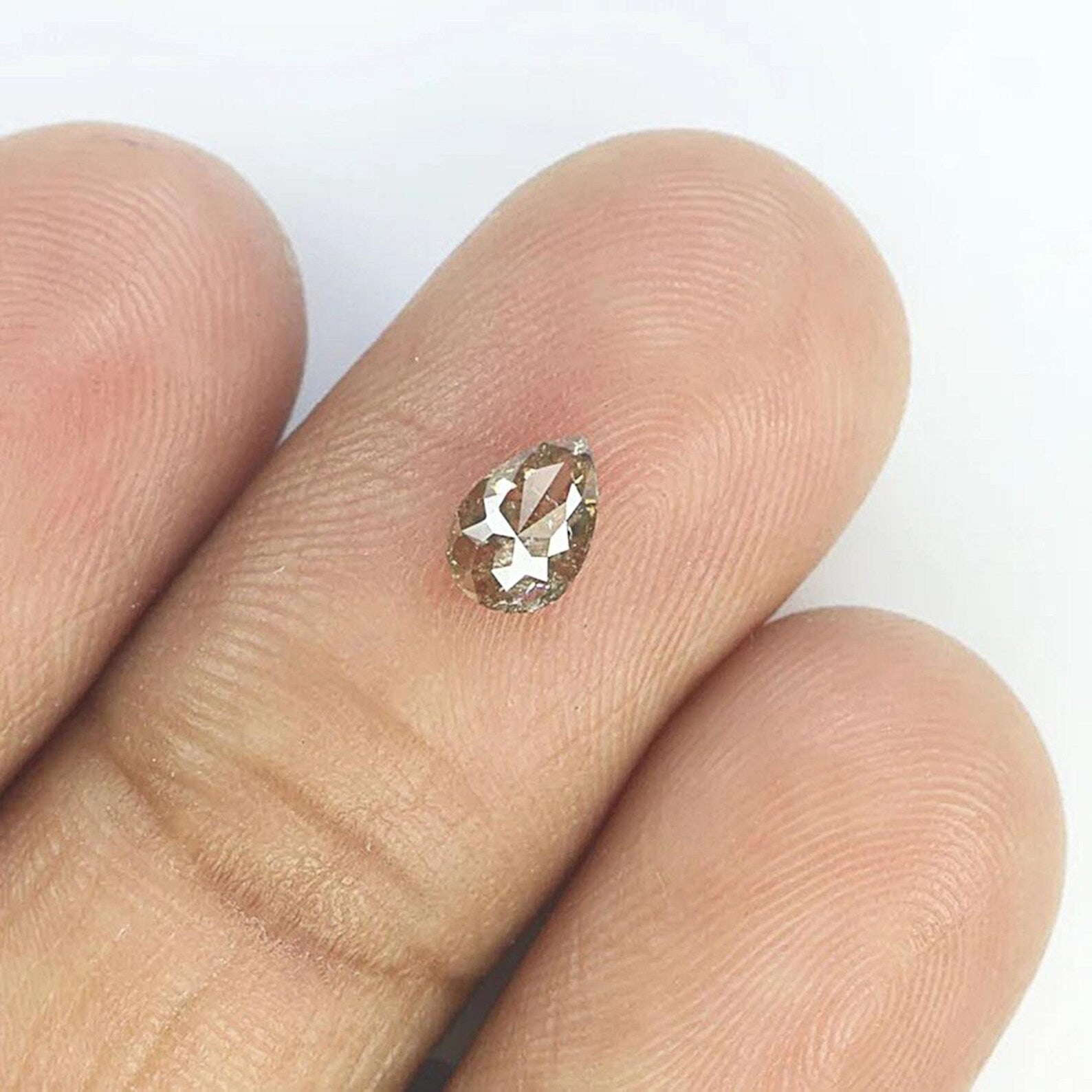 0.40 Ct Natural Loose Pear Shape Diamond Brown Color Pear Cut Diamond 5.75 MM Natural Loose Brown Color Diamond Pear Rose Cut Diamond NQ135