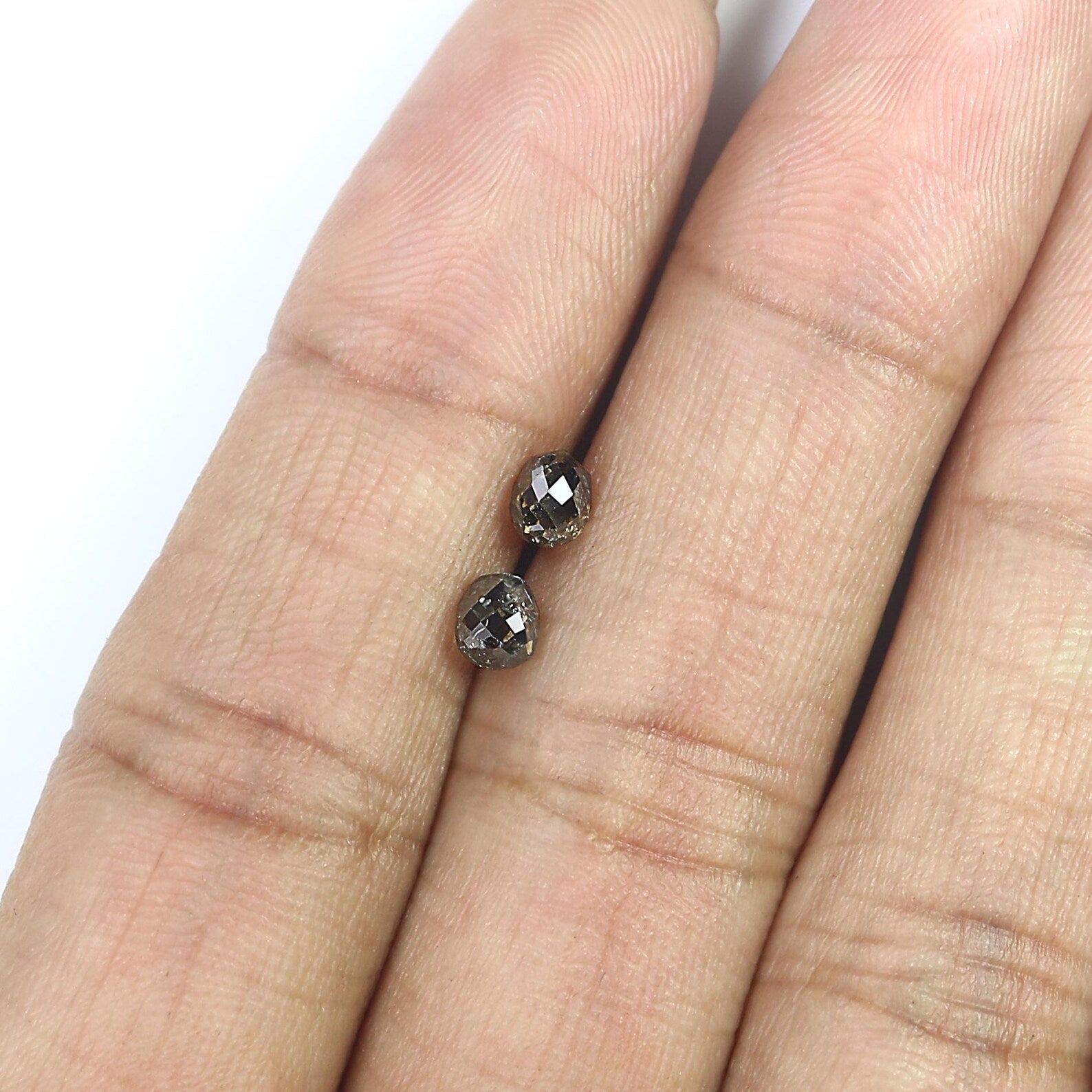 1.06 Ct Natural Loose Briolette Shape Diamond Brown Color Drop Diamond 4.40 MM Natural Loose Black Color Briolette Rose Cut Diamond NQ847