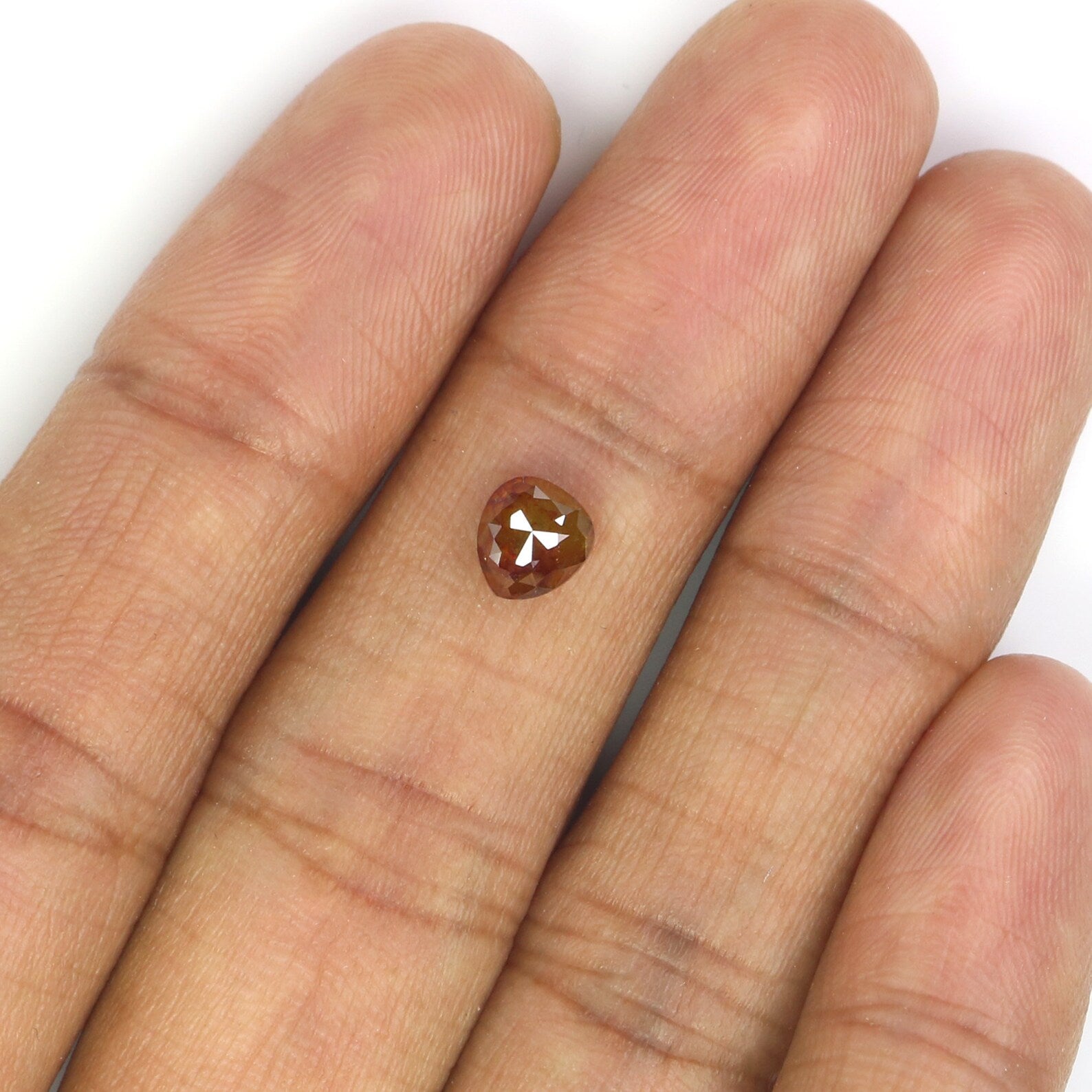 0.95 CT Natural Loose Heart Diamond Brown Color Diamond Natural Loose Diamond 5.85 MM Heart Rose Cut Diamond Heart Shape Diamond NQ2384