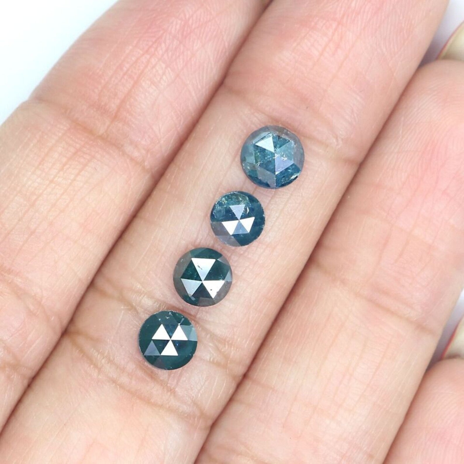 2.25 CT Natural Loose Round Rose Cut Diamond Blue Color Round Shape Diamond 4.70 MM Natural Loose Round Rose Cut Shape Diamond NQ2055