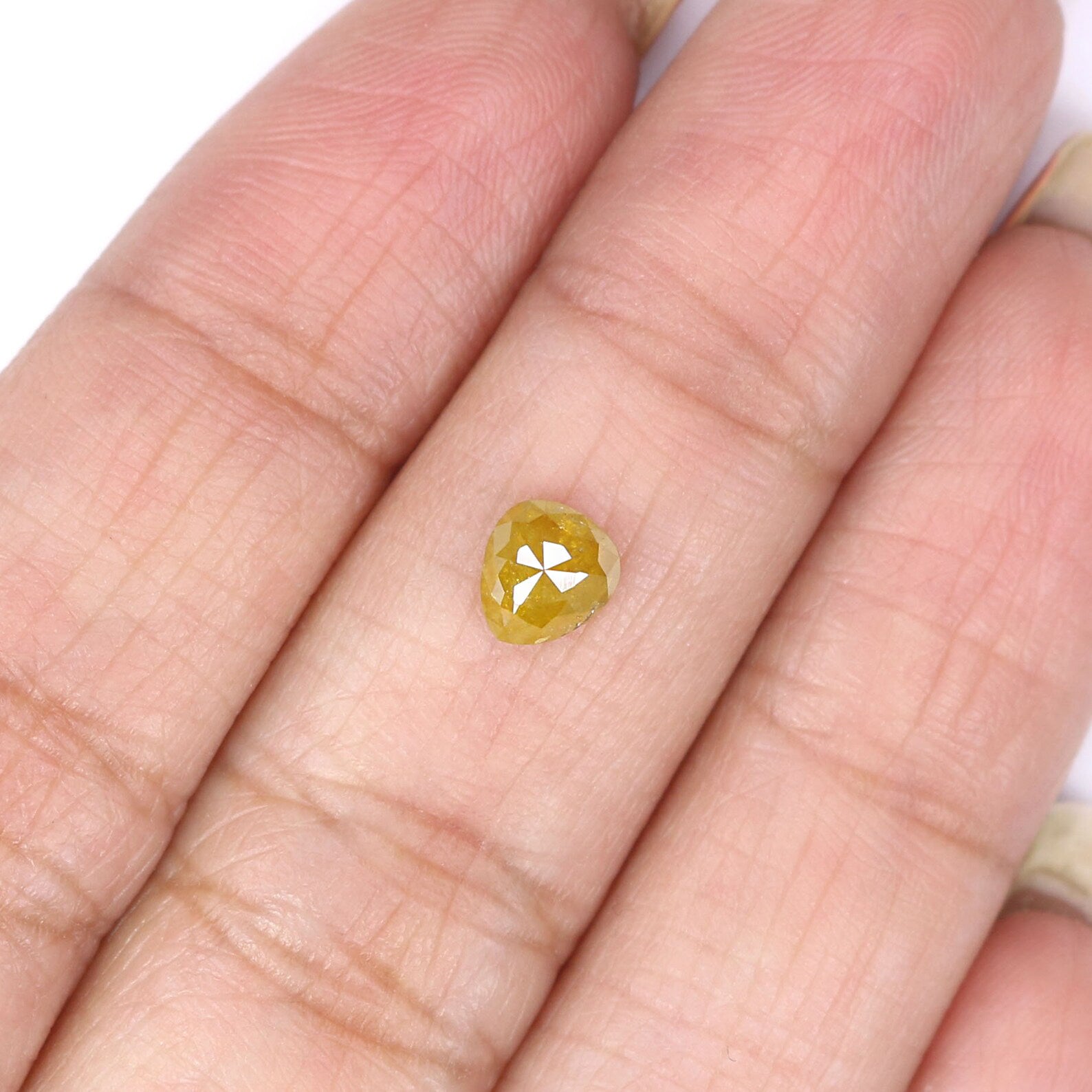 0.59 CT Natural Loose Heart Shape Diamond Yellow Color Heart Shape Diamond 5.45 MM Natural Loose Yellow Color Heart Rose Cut Diamond QK2510