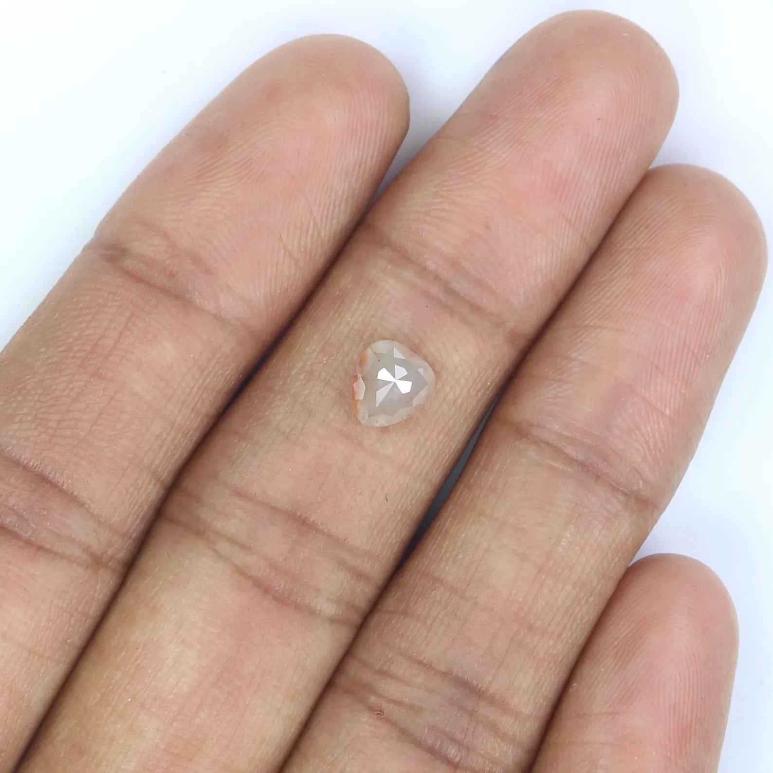 0.85 CT Natural Loose Heart Shape Diamond Light Brown Color Heart Diamond 6.15 MM Natural Loose Brown Color Heart Rose Cut Diamond NQ2391