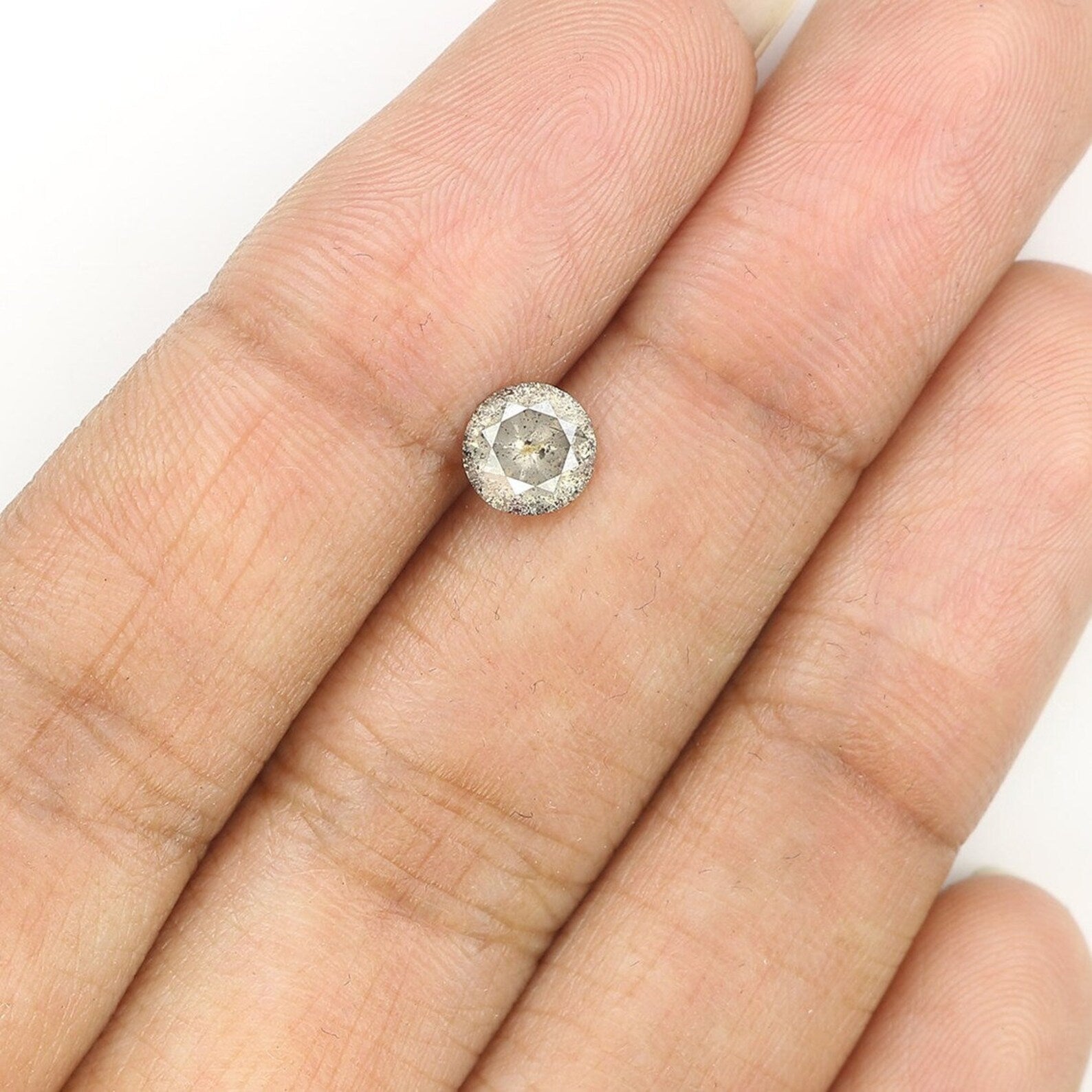 0.82 CT Natural Loose Round Diamond Salt And Pepper Round Diamond 5.70 MM Natural Loose Black Grey Color Round Brilliant Cut Diamond NQ1415