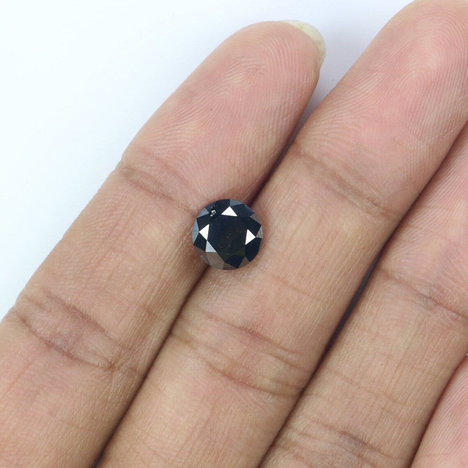 2.25 CT Natural Loose Round Brilliant Cut Diamond Black Color Round Diamond 7.75 MM Natural Loose Diamond Black Round Shape Diamond NQ2415