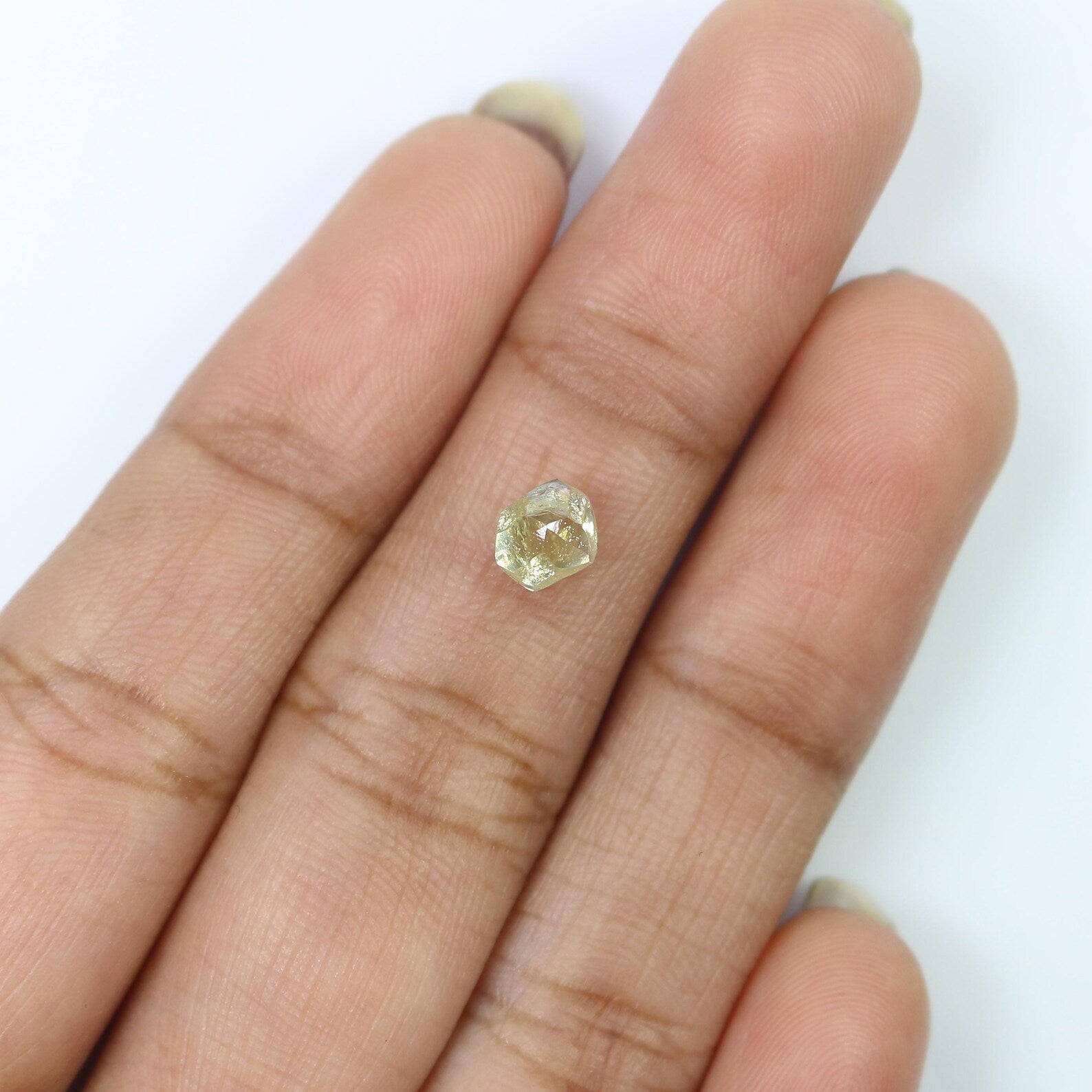 0.97 CT Natural Loose Rough Shape Diamond Yellow Color Irregular Cut Diamond 5.40 MM Natural Light Yellow Color Rough Uncut Diamond QN2528