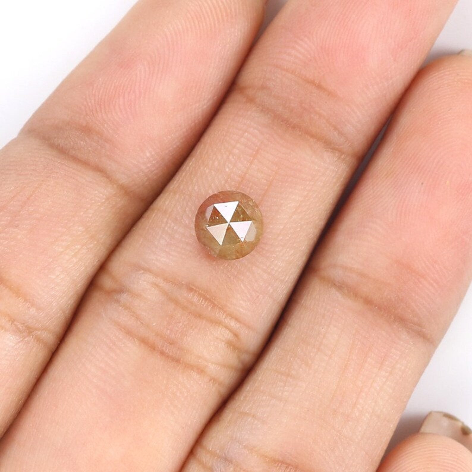 1.10 Ct Natural Loose Round Shape Diamond Yellow Brown Color Round Cut Diamond 5.80 MM Natural Loose Diamond Round Rose Cut Diamond NQ102