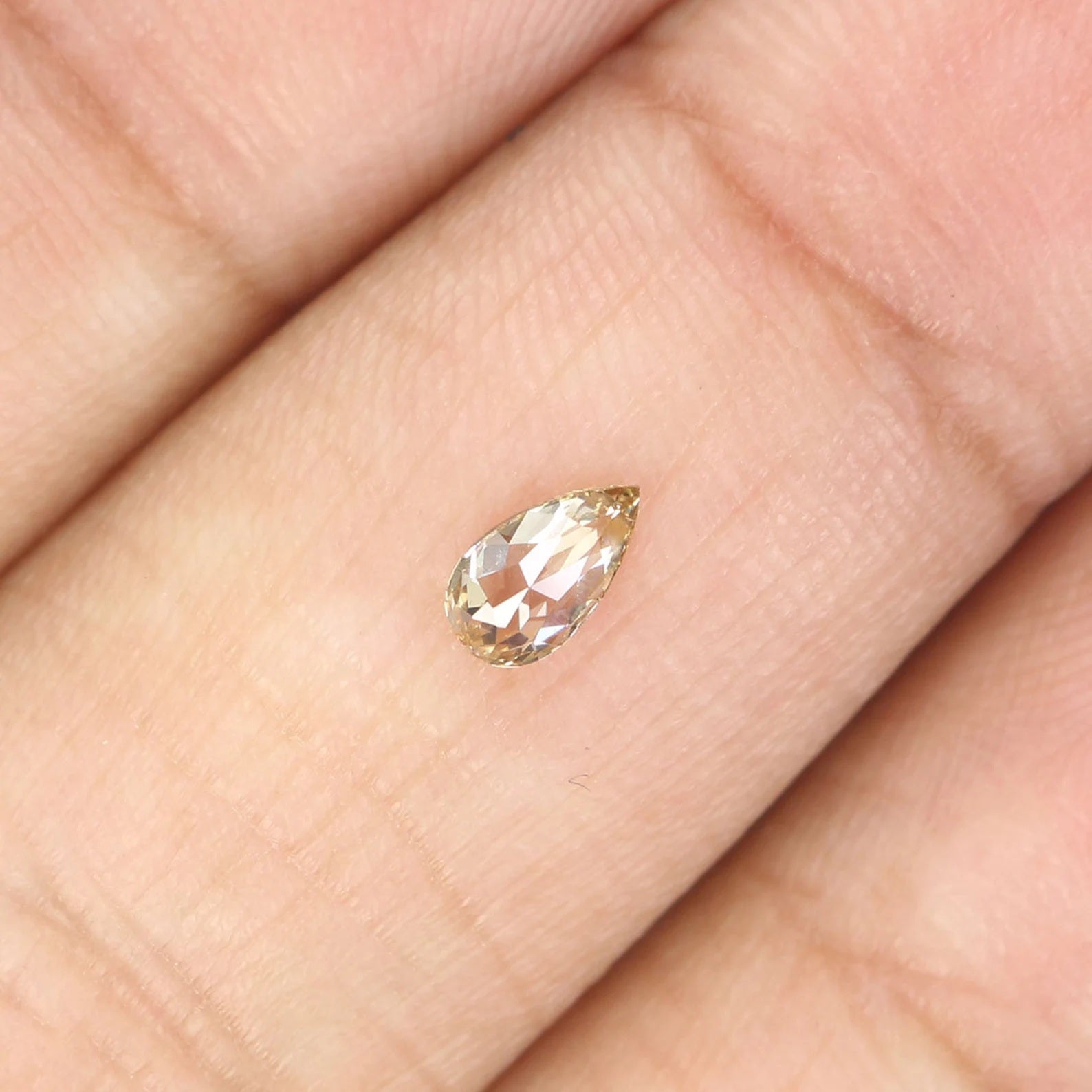 0.19 Ct Natural Loose Diamond, Yellow Pear Diamond, Rustic Diamond, Antique Diamond, Real Diamond, Grey Diamond, Fancy Shape Diamond N609