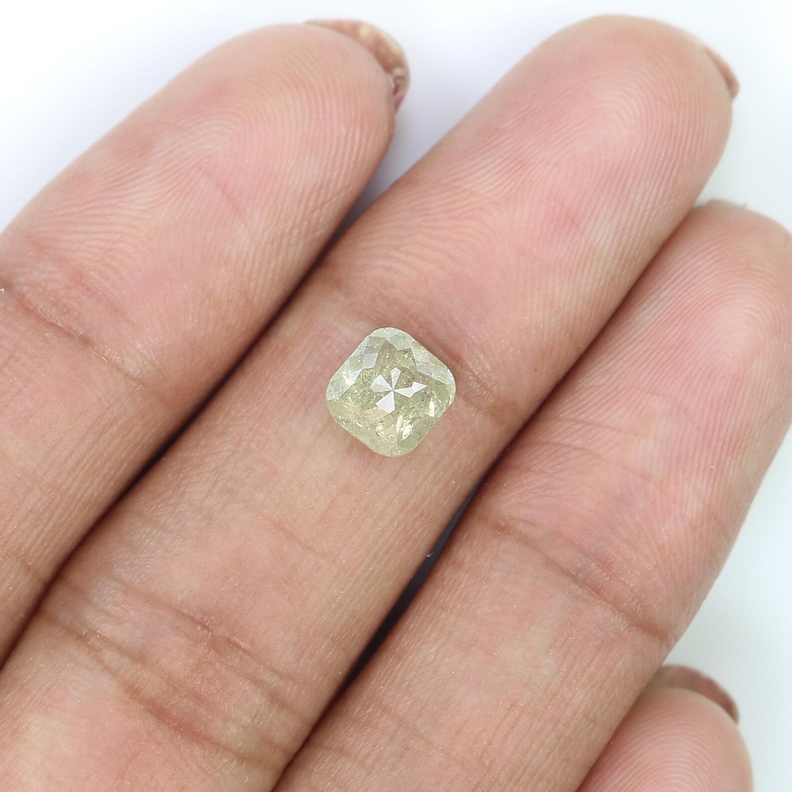 1.35 CT Natural Loose Cushion Diamond Yellow Color Cushion Diamond 6.20 MM Natural Loose Diamond Grey Color Cushion Rose Cut Diamond NQ7868