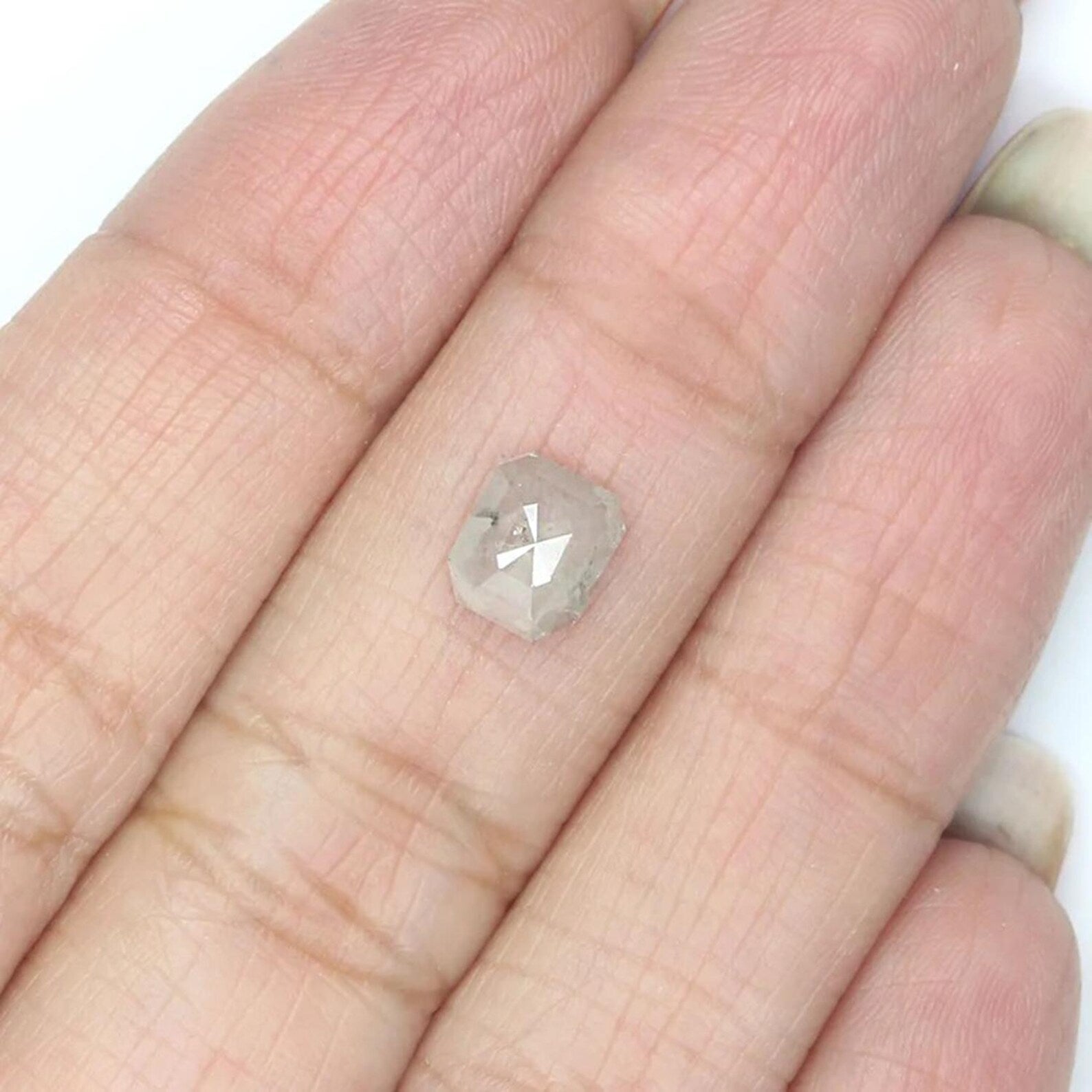 0.91 CT Natural Loose Emerald Shape Diamond White Color Emerald Cut Diamond 6.40 MM Natural Loose Grey Color Emerald Rose Cut Diamond NQ7692