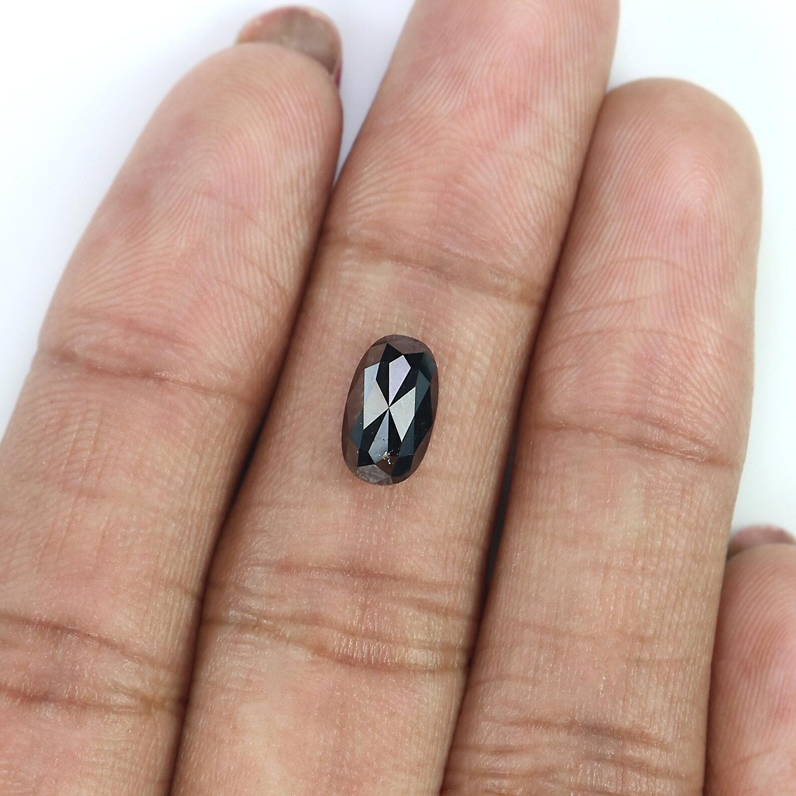 1.83 Ct Natural Loose Oval Shape Diamond Black Color Oval Cut Diamond 9.15 MM Natural Loose Diamond Black Oval Shape Roe Cut Diamond KDN374