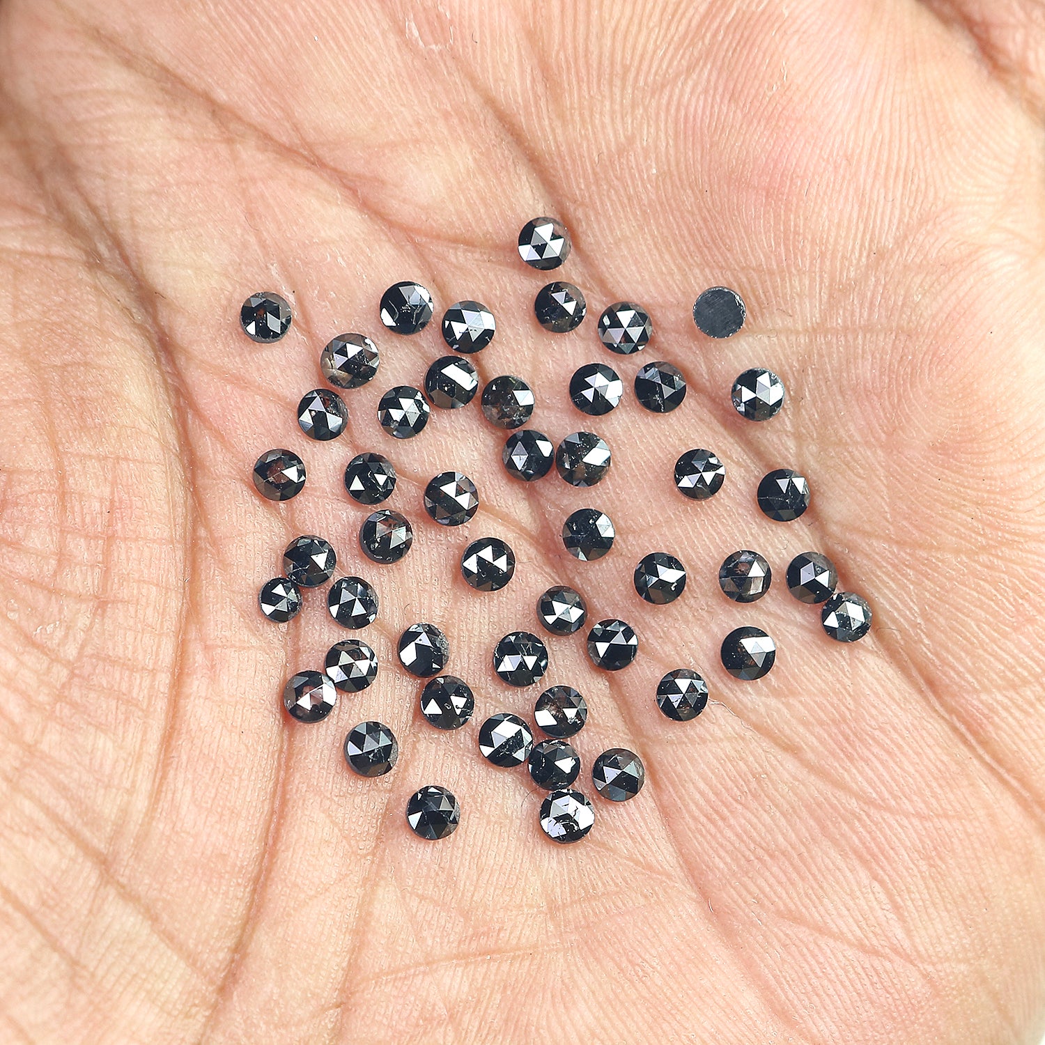 3.25 CT Natural Loose Round Rose Cut Diamond Black Color Round Shape Diamond 2.60 MM Natural Loose Black Color Round Rose Cut Diamond LQ1832