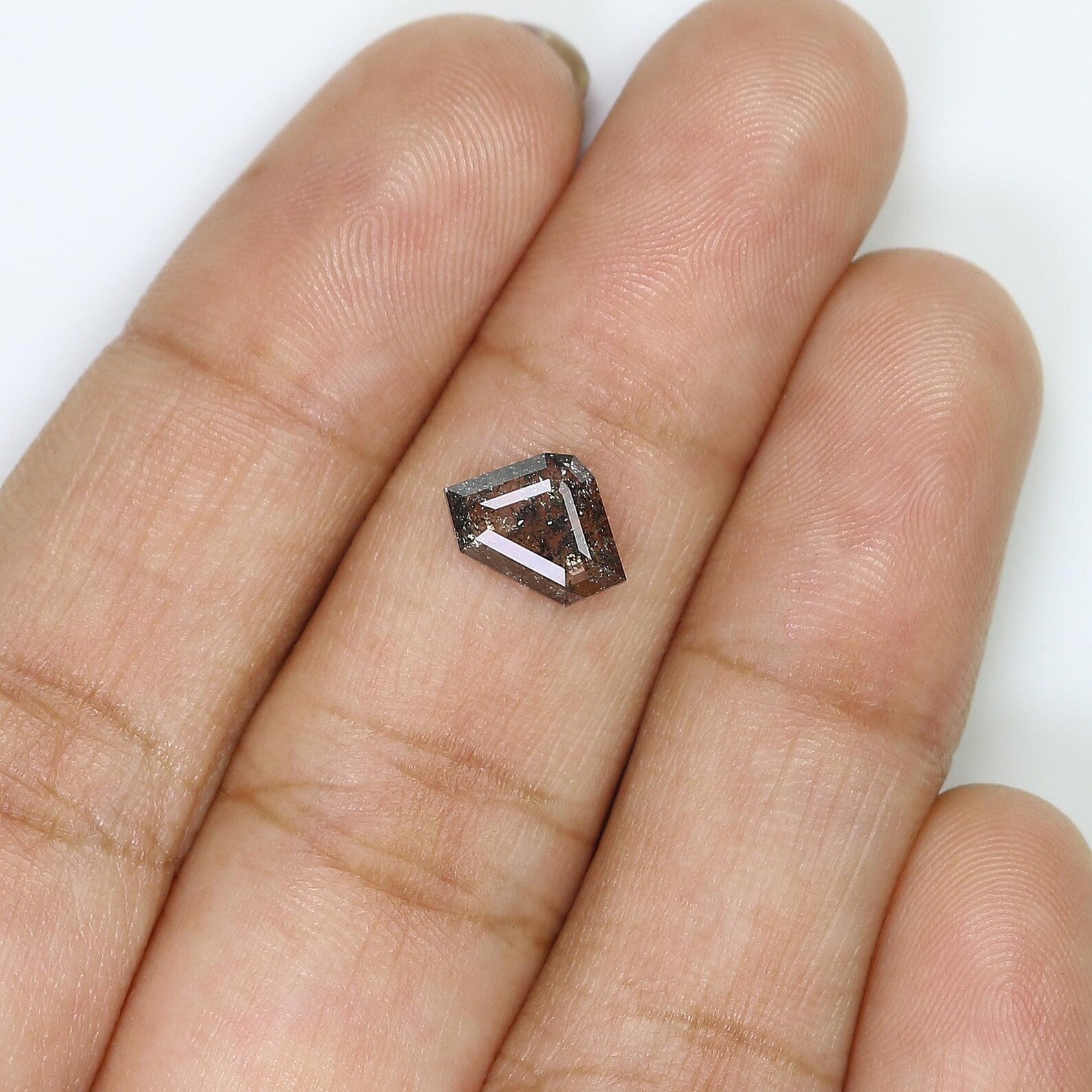 0.82 Ct Natural Loose Shield Shape Diamond Black Grey Color Shield Diamond 6.25 MM Natural Loose Salt And Pepper Shield Cut Diamond QN9450