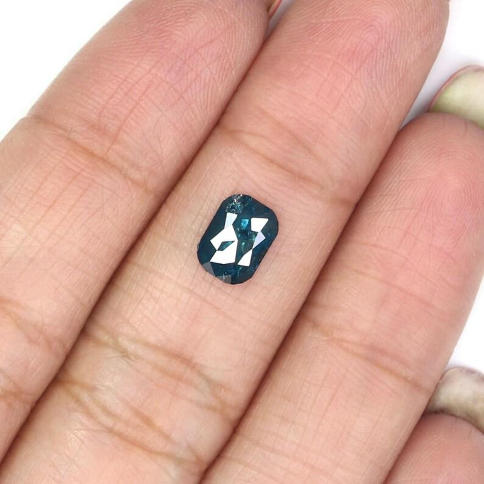 0.78 CT Natural Loose Cushion Shape Diamond Blue Color Cushion Diamond 7.20 MM Natural Diamond Blue Color Cushion Rose Cut Diamond NQ9794