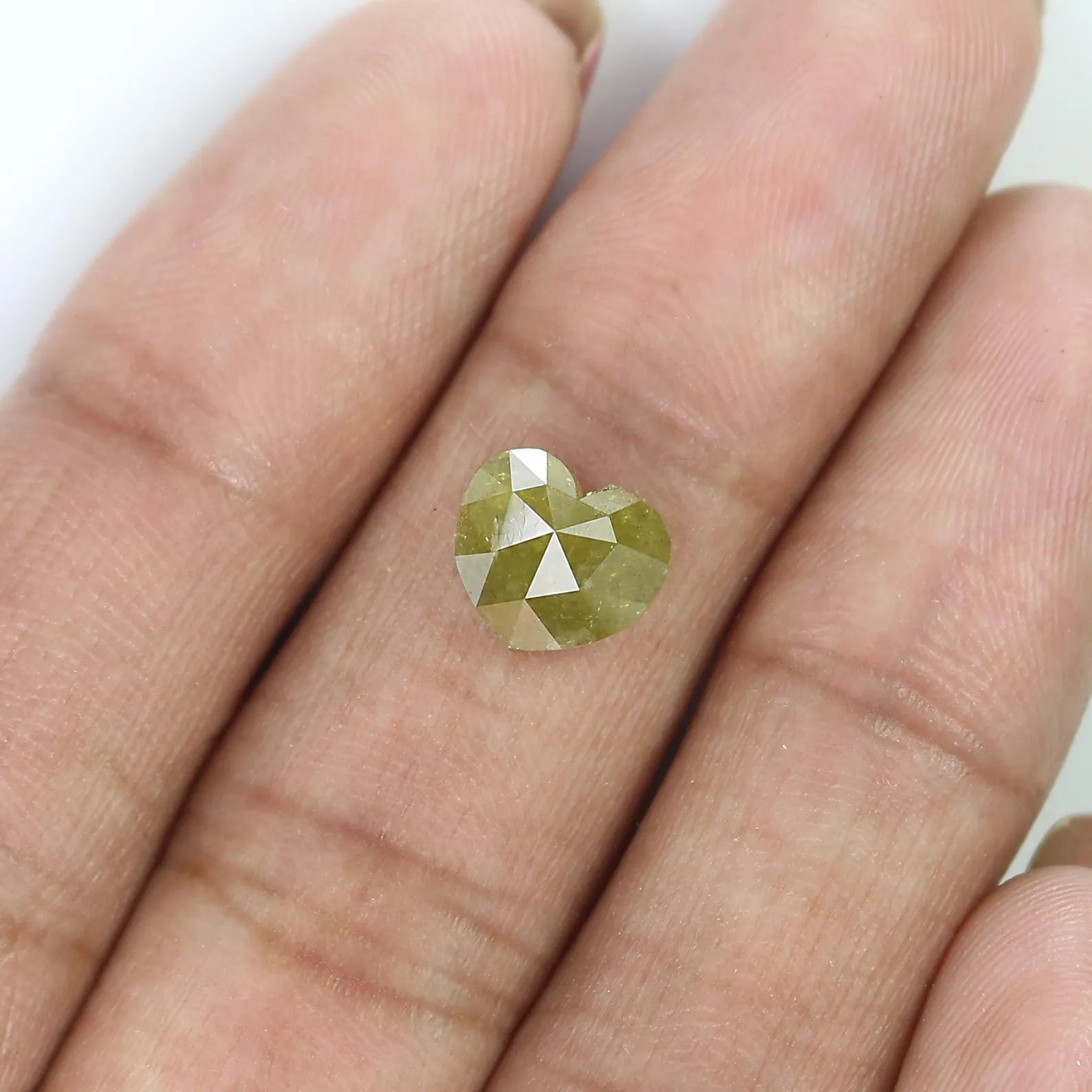 1.70 Ct Natural Loose Diamond Heart Yellow Color I3 Clarity 8.40 MM KDN8709