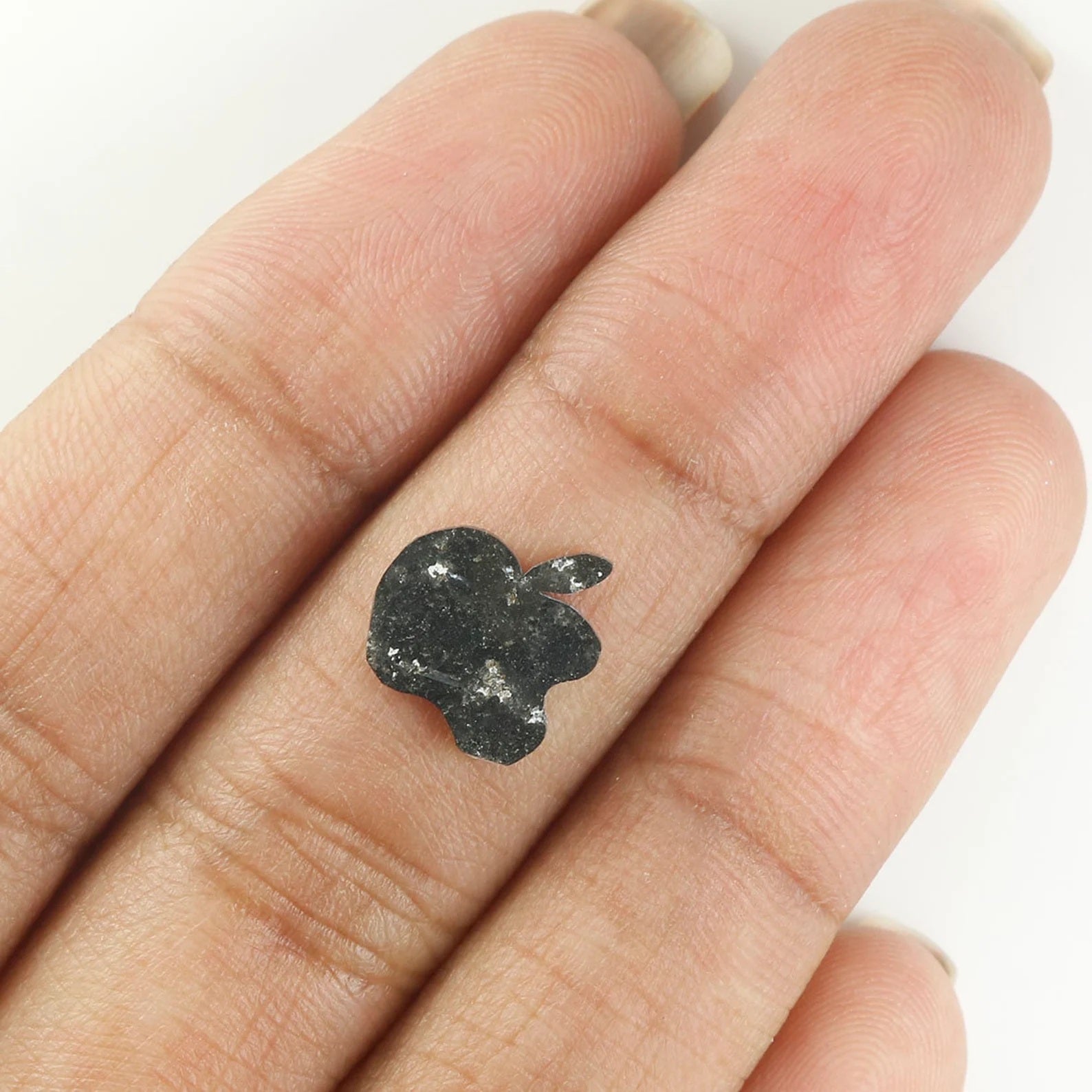 1.07 Ct Natural Loose Diamond, Apple Shape Diamond, Black Diamond, Rose Cut Diamond, Antique Diamond, Real Diamond KDN1188