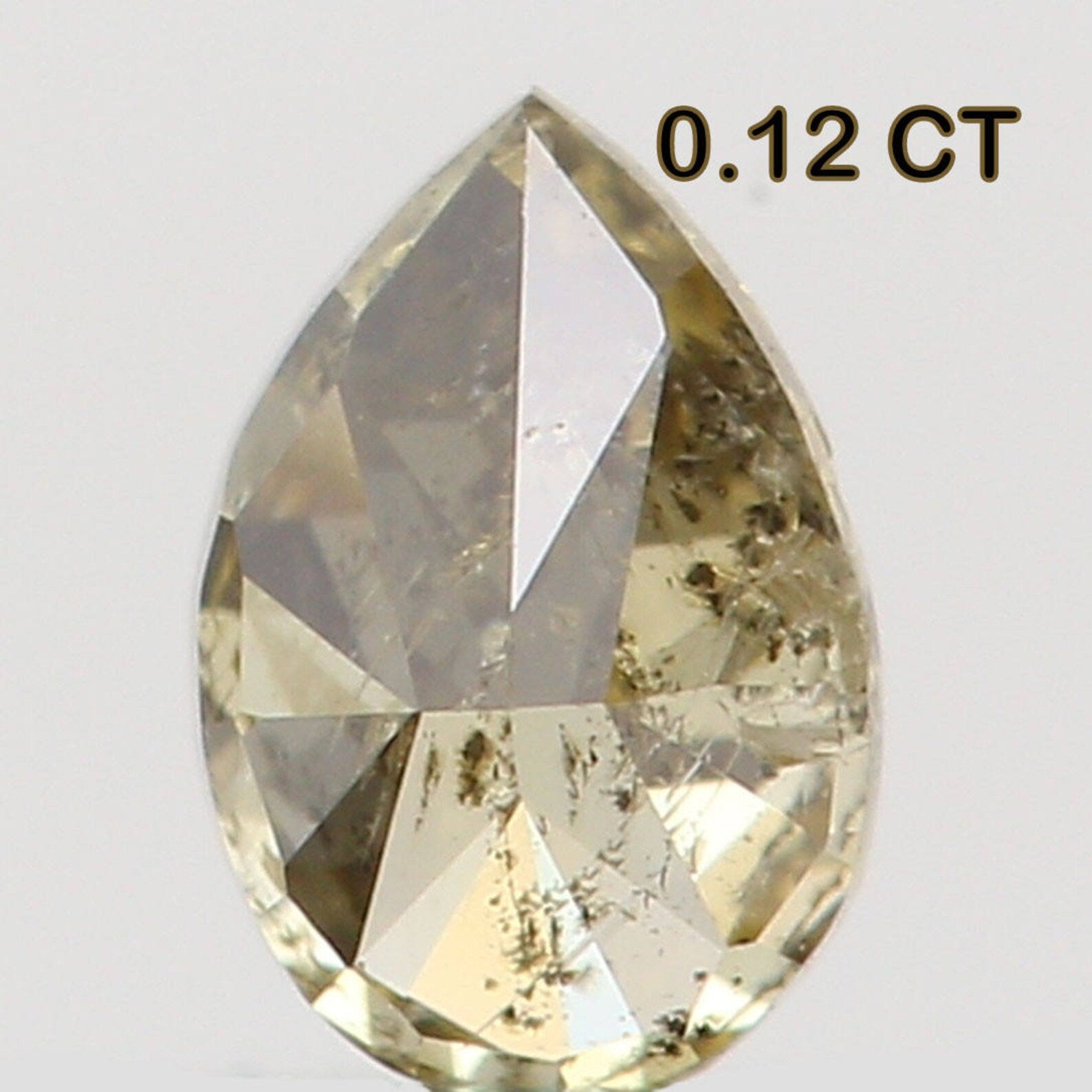 0.12 Ct Natural Loose Diamond Pear Yellow Color I2 Clarity 3.60 MM N7257