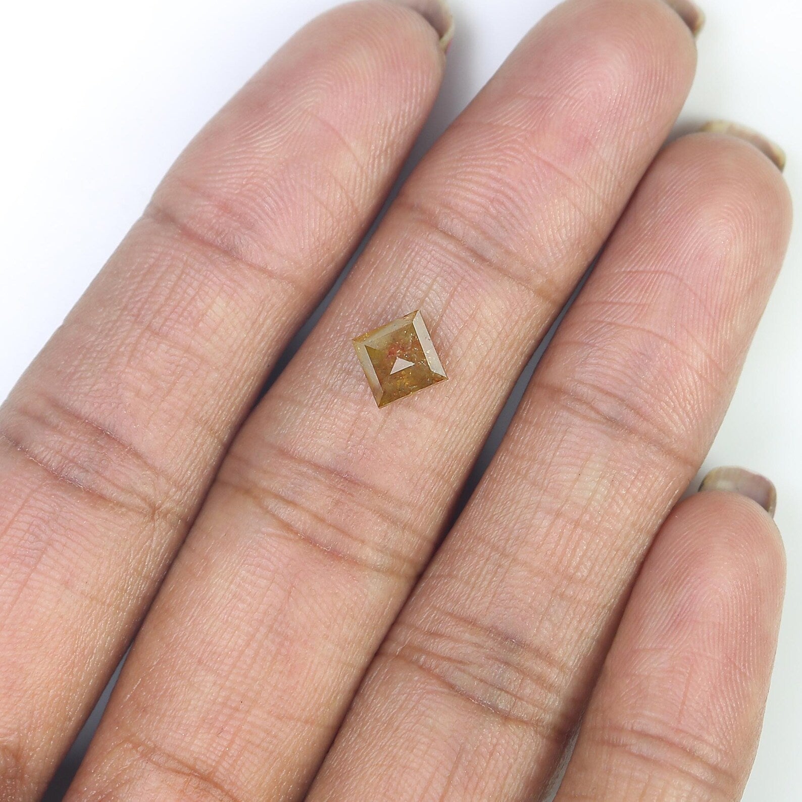 1.09 CT Natural Loose Kite Shape Diamond Yellow Color Kite Diamond 7.70 MM Natural Loose Diamond Yellow Color Kite Rose Cut Diamond QN768