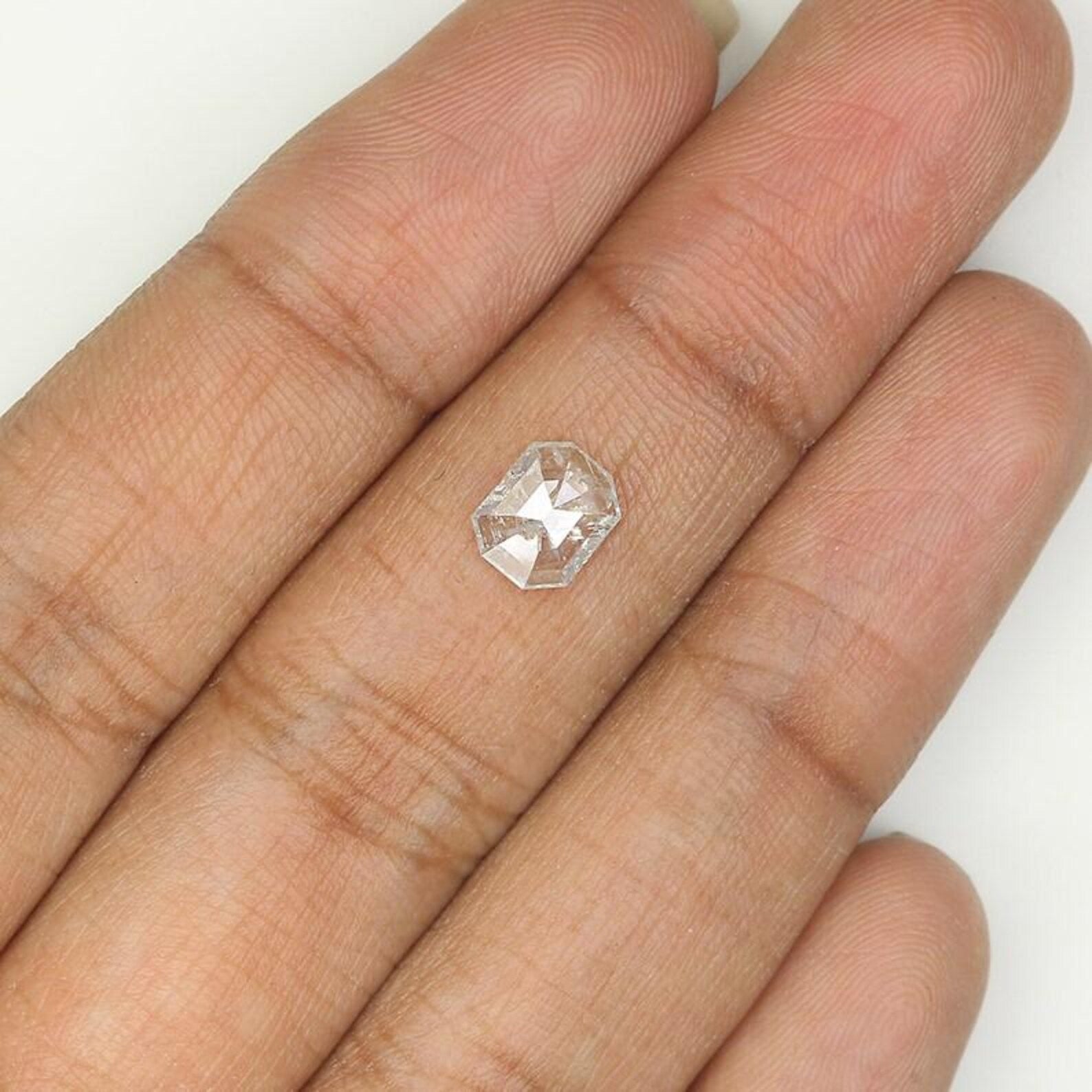 0.67 Ct Natural Loose Emerald Shape Diamond Grey Color Emerald Cut Diamond 6.60 MM Natural Loose Grey Color Emerald Rose Cut Diamond NQ1500