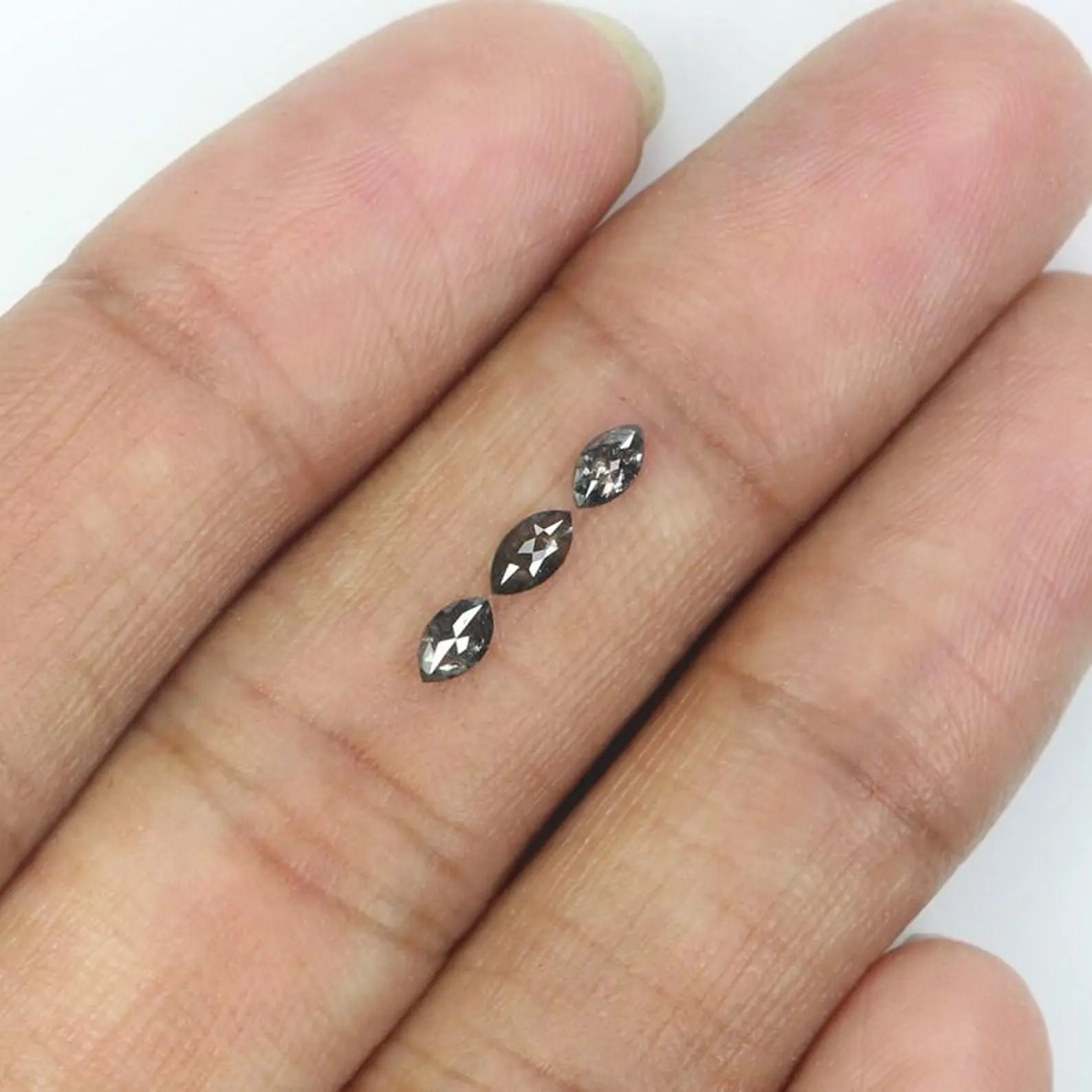 0.35 CT Natural Loose Marquise Shape Diamond Salt And Pepper Marquise Cut Diamond 4.55 MM Natural Loose Marquise Rose Cut Diamond NQ2326