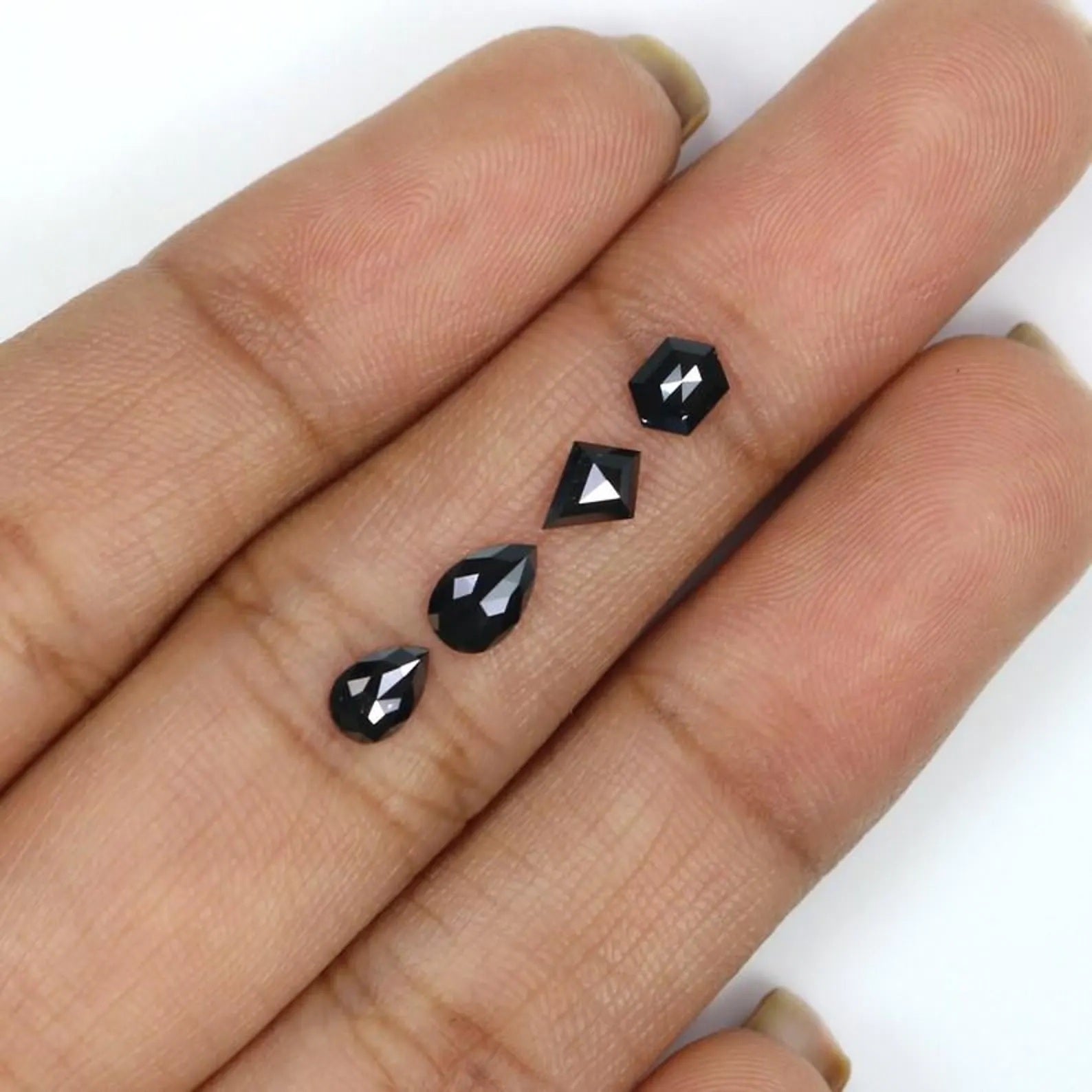 0.90 CT Natural Loose Mix Shape Diamond Black Color Mix Shape Diamond 5.80 MM Natural Loose Black Color Mix Shape Rose Cut Diamond QN2250