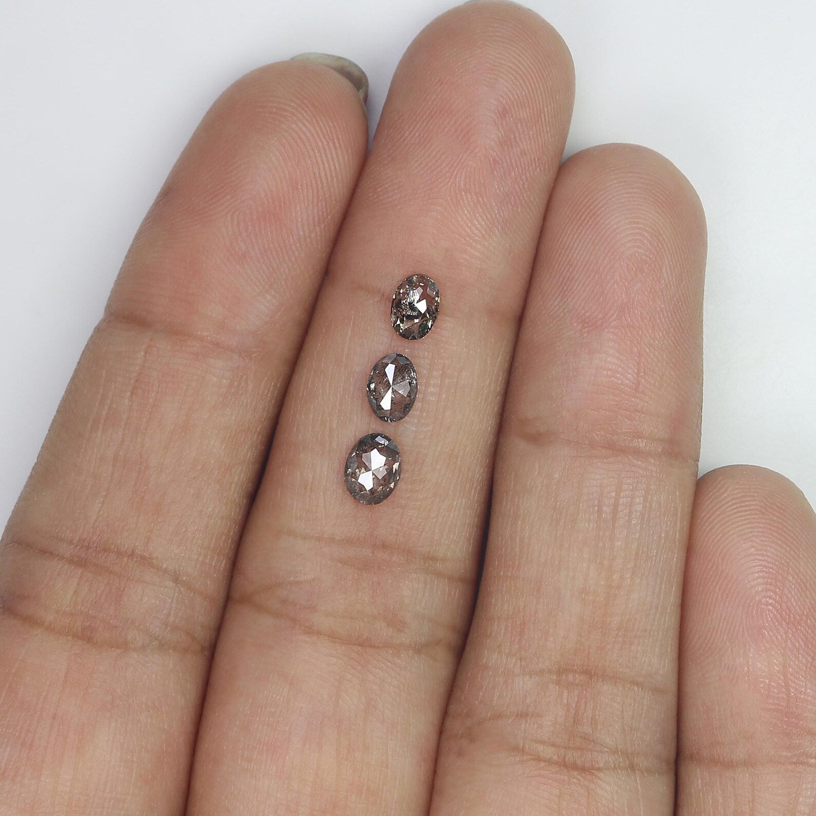 0.81 CT Natural Loose Oval Shape Diamond Salt And Pepper Oval Diamond 4.80 MM Natural Diamond Black Gray Color Oval Rose Cut Diamond NQ1215
