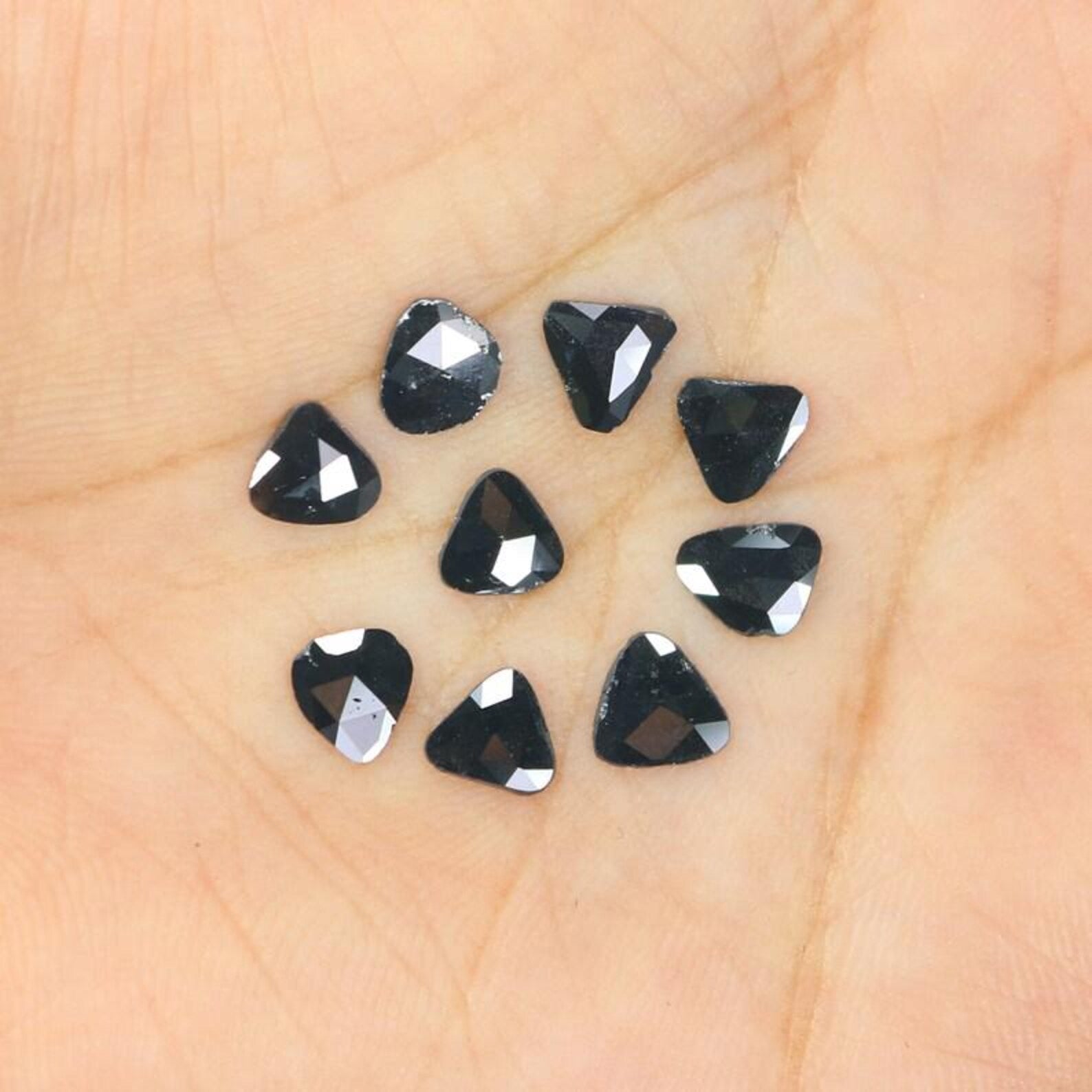 1.61 CT Natural Loose Slice Shape Diamond Black Color Irregular Cut Diamond 5.20 MM Natural Loose Black Color Slice Rose Cut Diamond NQ2191