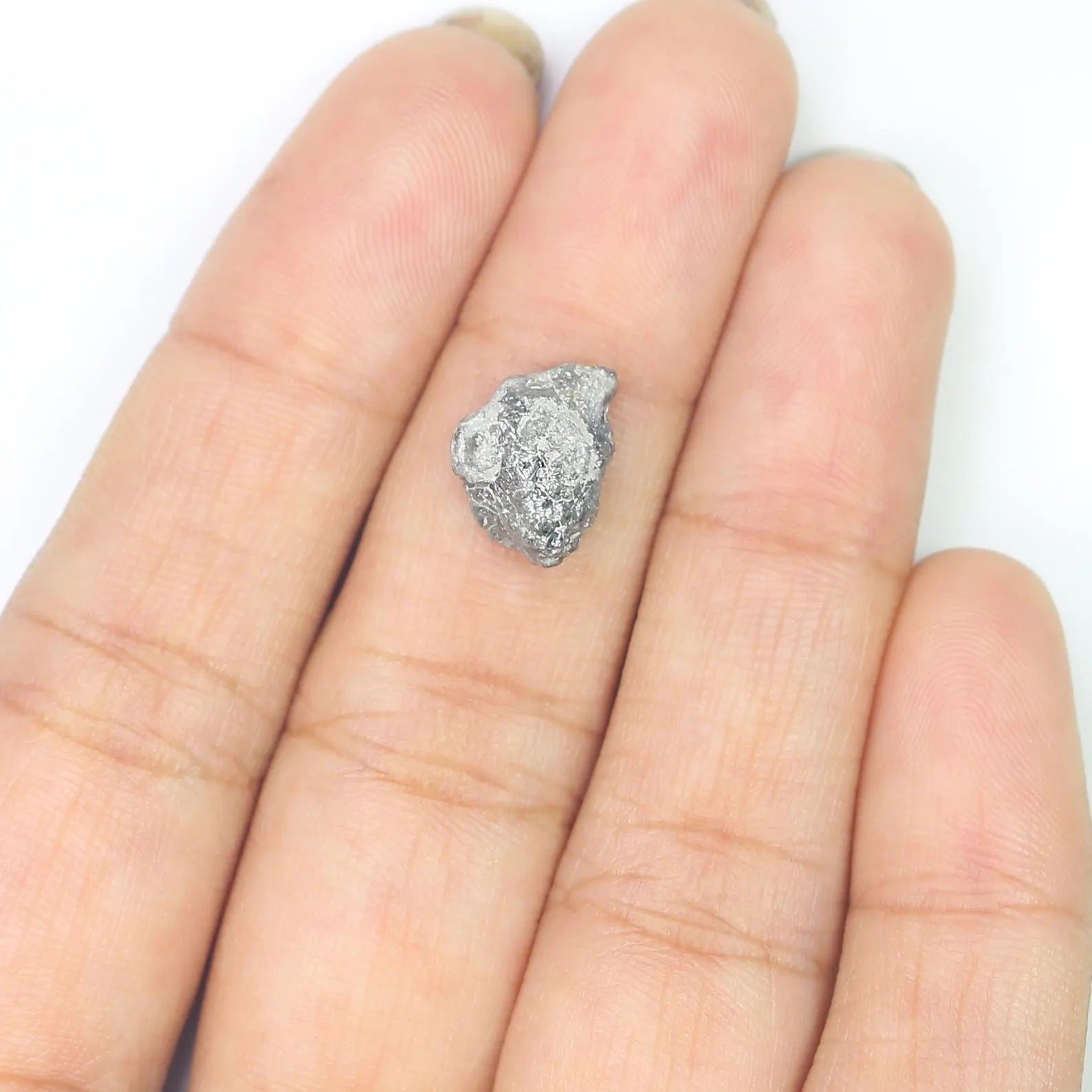 3.11 CT Natural Loose Rough Shape Diamond Grey Color Rough Uncut Diamond 11.25 MM Natural Grey Color Rough Irregular Cut Diamond NQ2588
