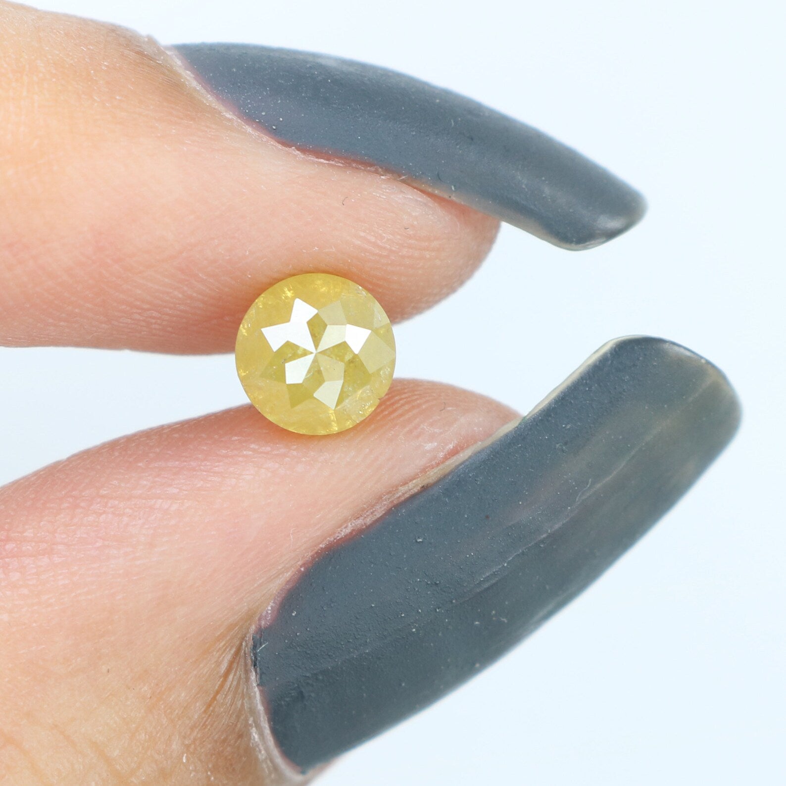 0.81 Ct Natural Loose Round Rose Cut Diamond Yellow Color Round Diamond 5.20 MM Natural Loose Diamond Yellow Round Rose Cut Diamond N347