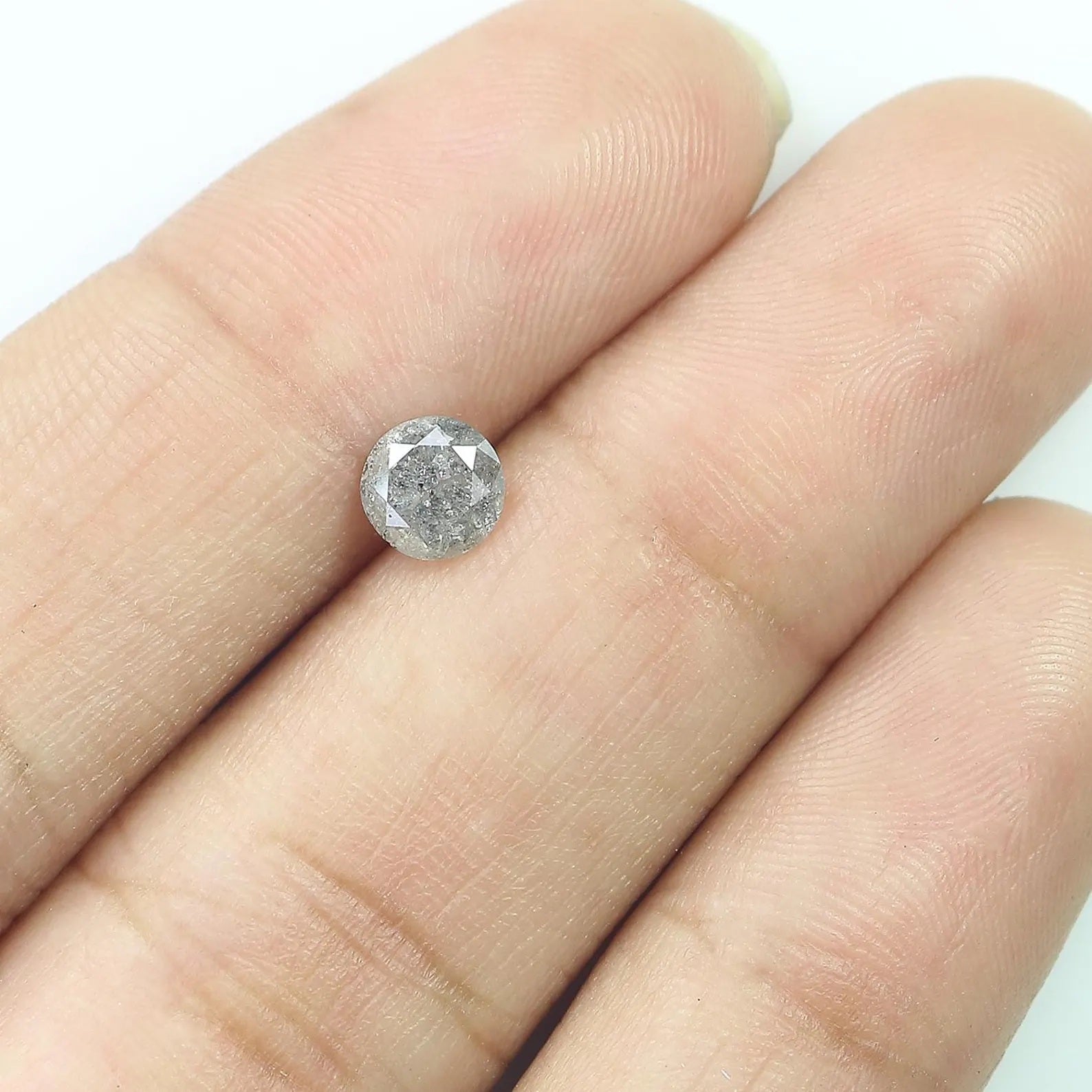 0.61 Ct Natural Loose Round Shape Diamond Salt And Pepper Round Diamond 5.15 MM Natural Diamond Gray Color Round Brilliant Cut Diamond NQ897