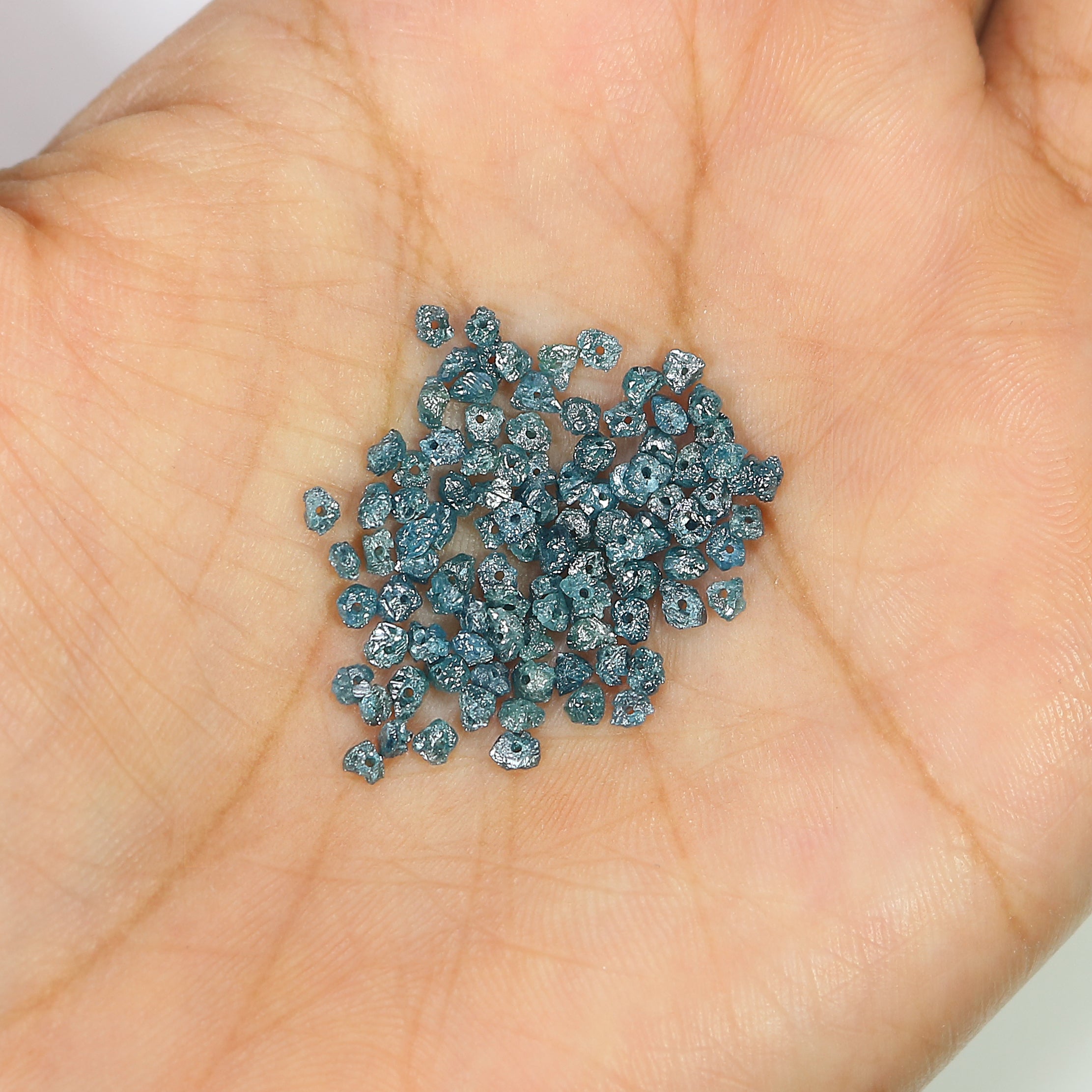 Natural Loose Rough Bead Shape Diamond Blue Color Rough Bead Cut Diamond 2.00 Ct Lot Uncut Drilled Bead Rough Irregular Cut Diamond Q172-1