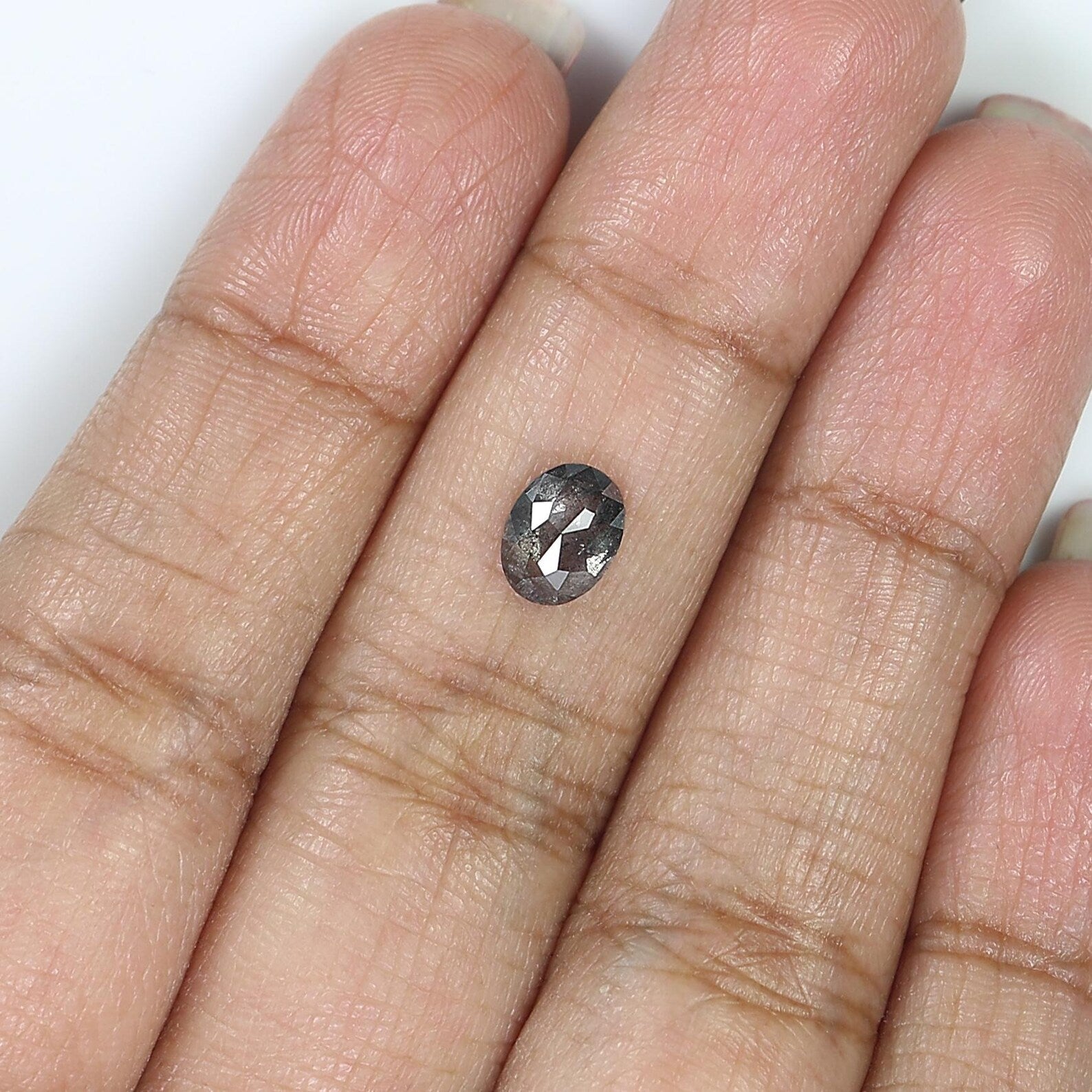0.98 CT Natural Loose Oval Shape Diamond Salt And Pepper Oval Cut Diamond 7.00 MM Natural Loose Diamond Black Grey Oval Shape Diamond QN1306