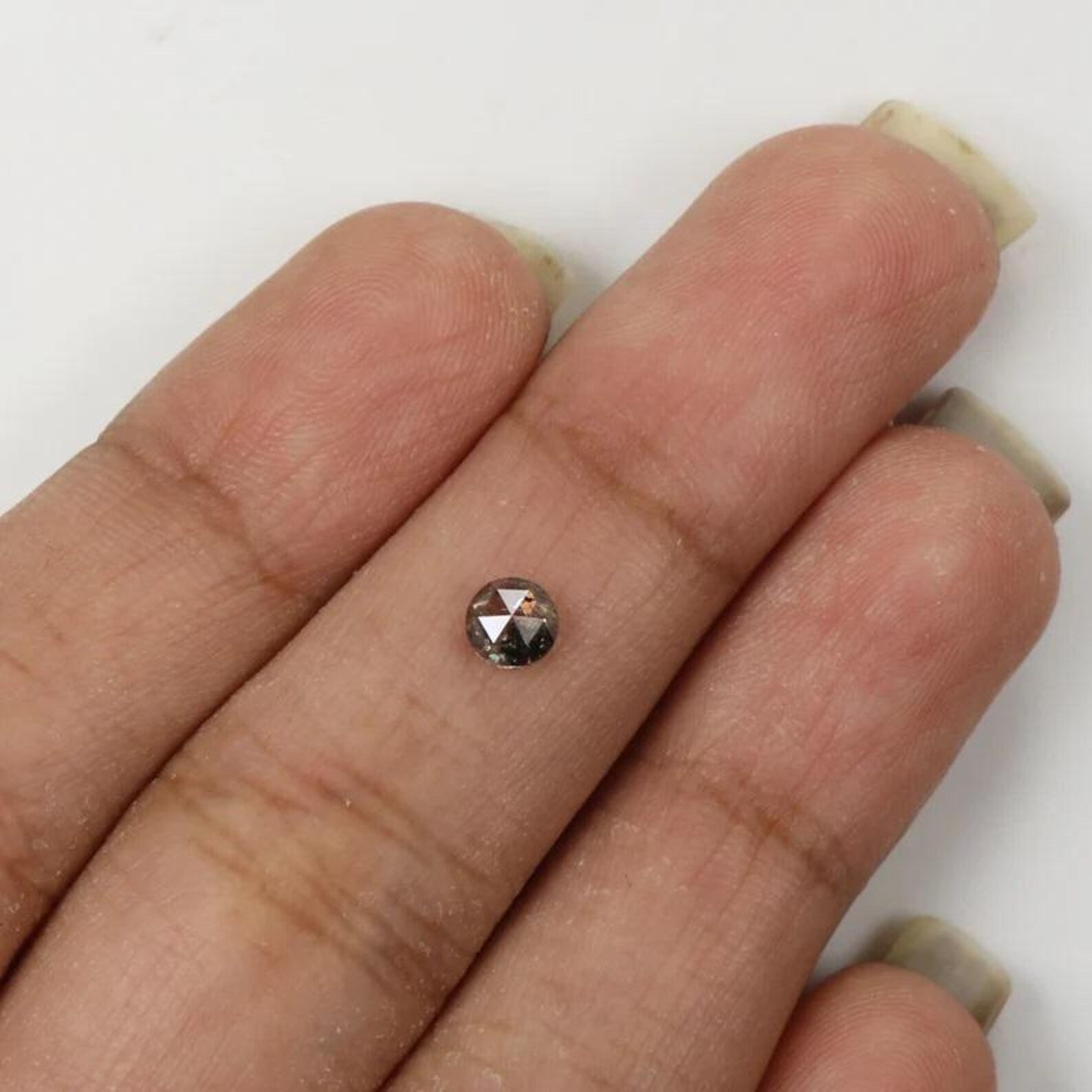 0.39 CT Natural Loose Round Shape Diamond Salt And Pepper Round Cut Diamond 4.20 MM Natural Black Grey Color Round Rose Cut Diamond NQ9310