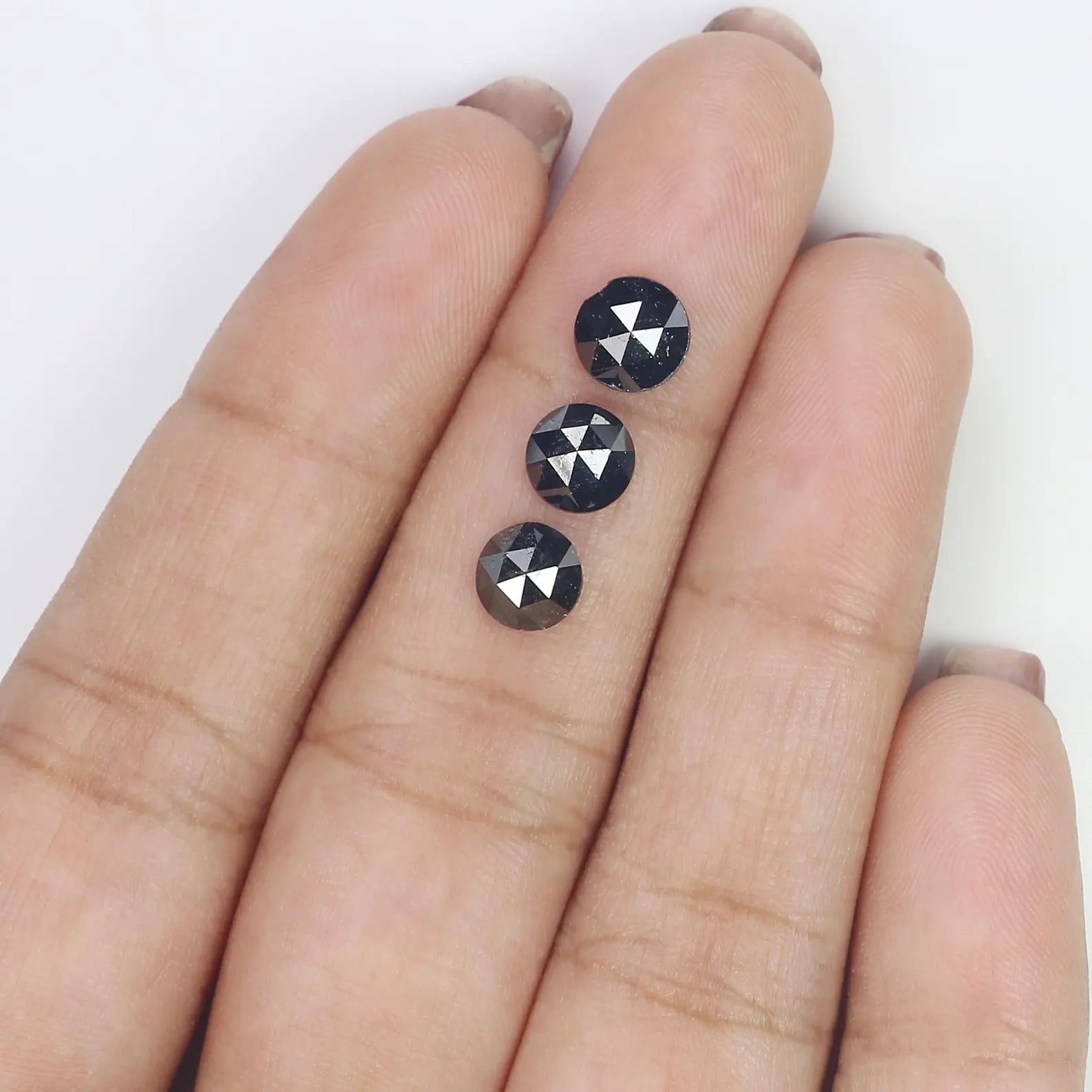 2.55 CT Natural Loose Round Shape Diamond Black Color Round Diamond 5.75 MM Natural Loose Diamond Black Color Round Rose Cut Diamond NQ1744