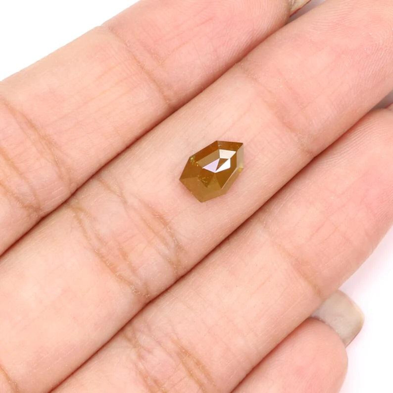 1.42 CT Natural Loose Bullet Shape Diamond Brown Color Bullet Cut Diamond 8.30 MM Natural Loose Yellow Color Bullet Rose Cut Diamond NQ8799