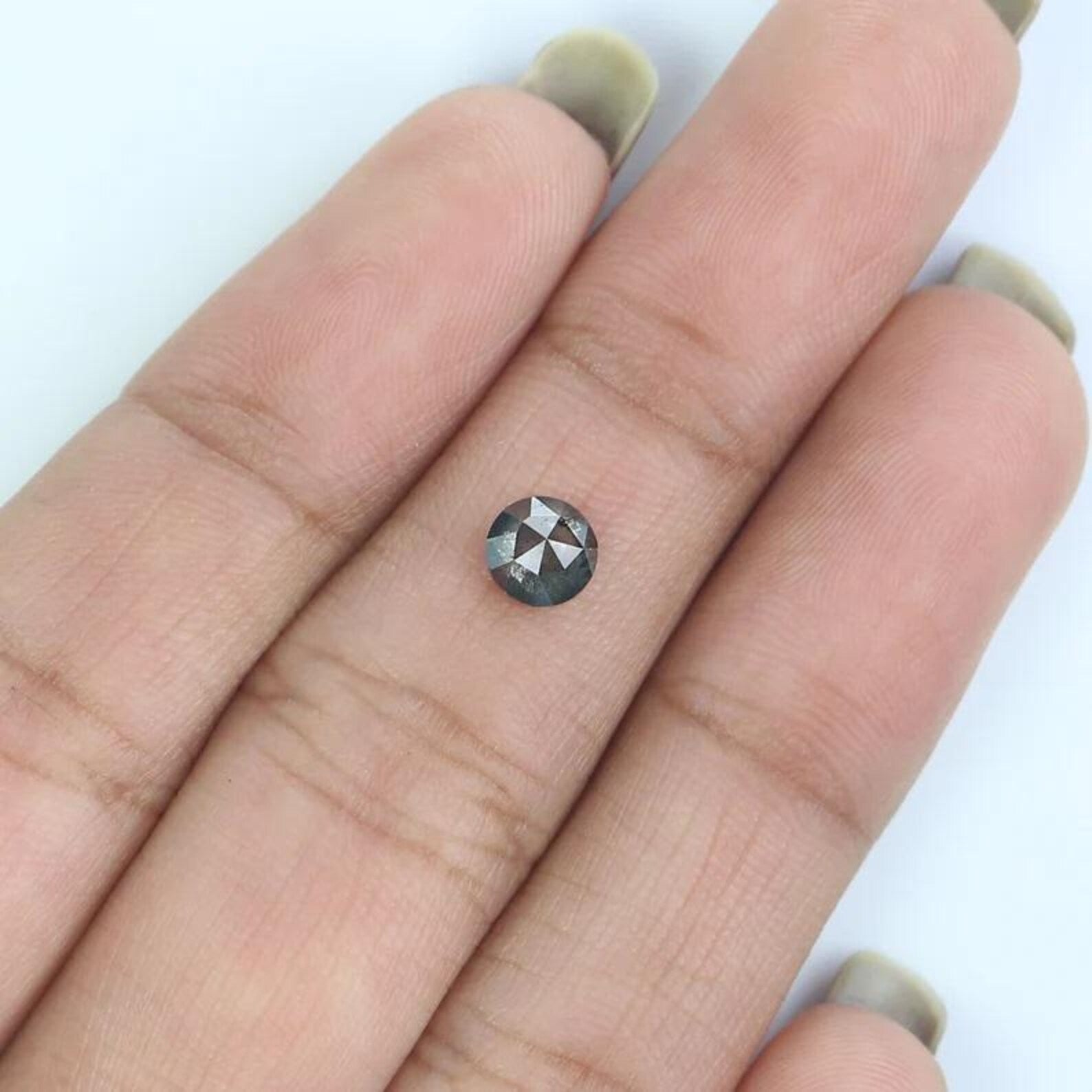 0.52 CT Natural Loose Round Shape Diamond Salt And Pepper Round Cut Diamond 4.95 MM Natural Black Grey Color Round Rose Cut Diamond NQ2435