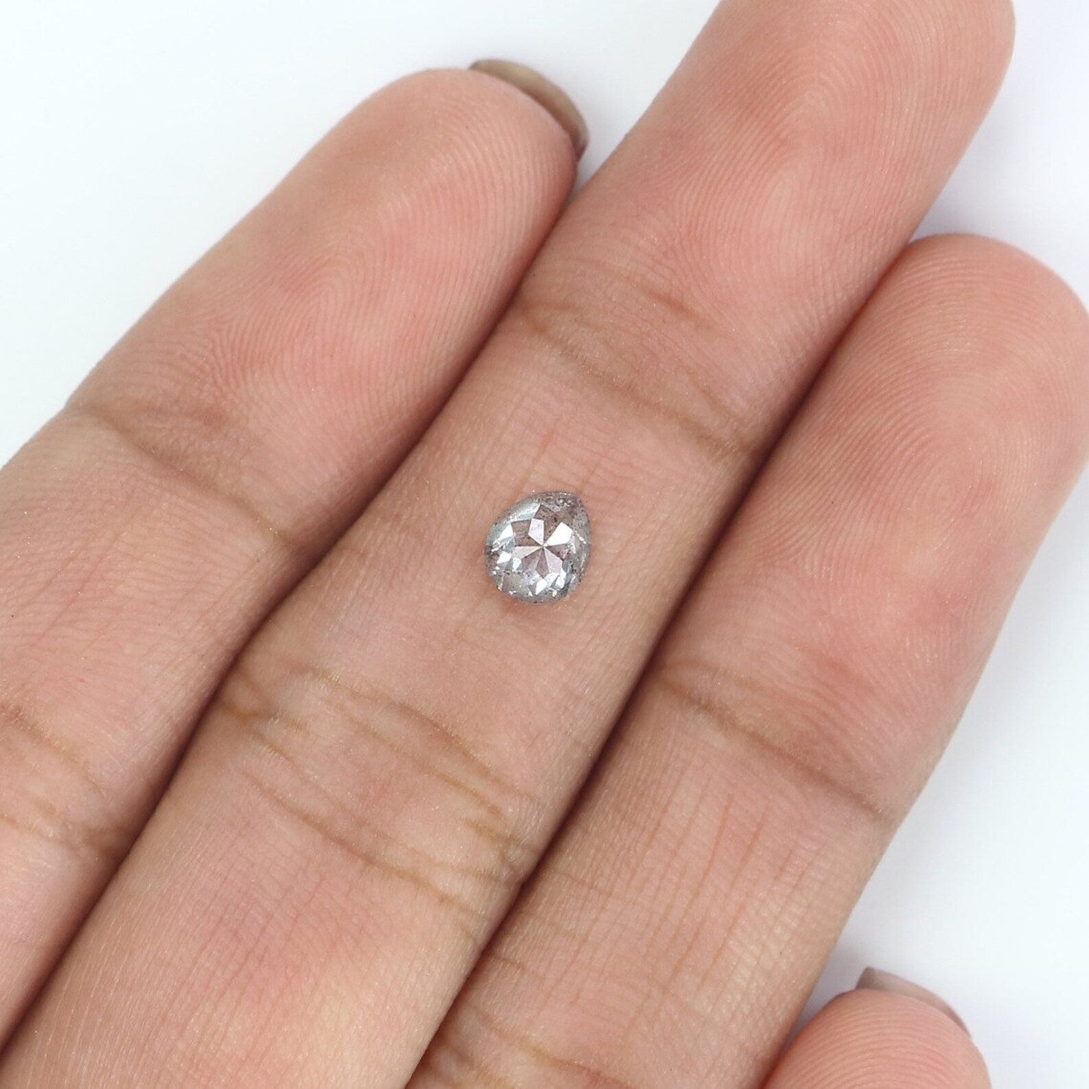 0.33 CT Natural Loose Pear Shape Diamond Salt And Pepper Pear Diamond 5.20 MM Natural Diamond Black Grey Color Pear Rose Cut Diamond NQ8847