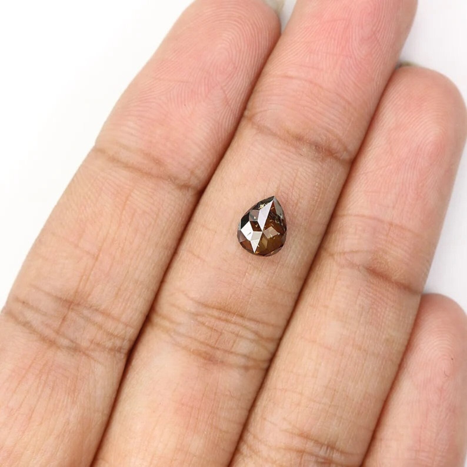 0.72 Ct Natural Loose Pear Shape Diamond Brown Color Pear Cut Diamond 6.90 MM Natural Loose Diamond Brown Color Pear Rose Cut Diamond NQ1654