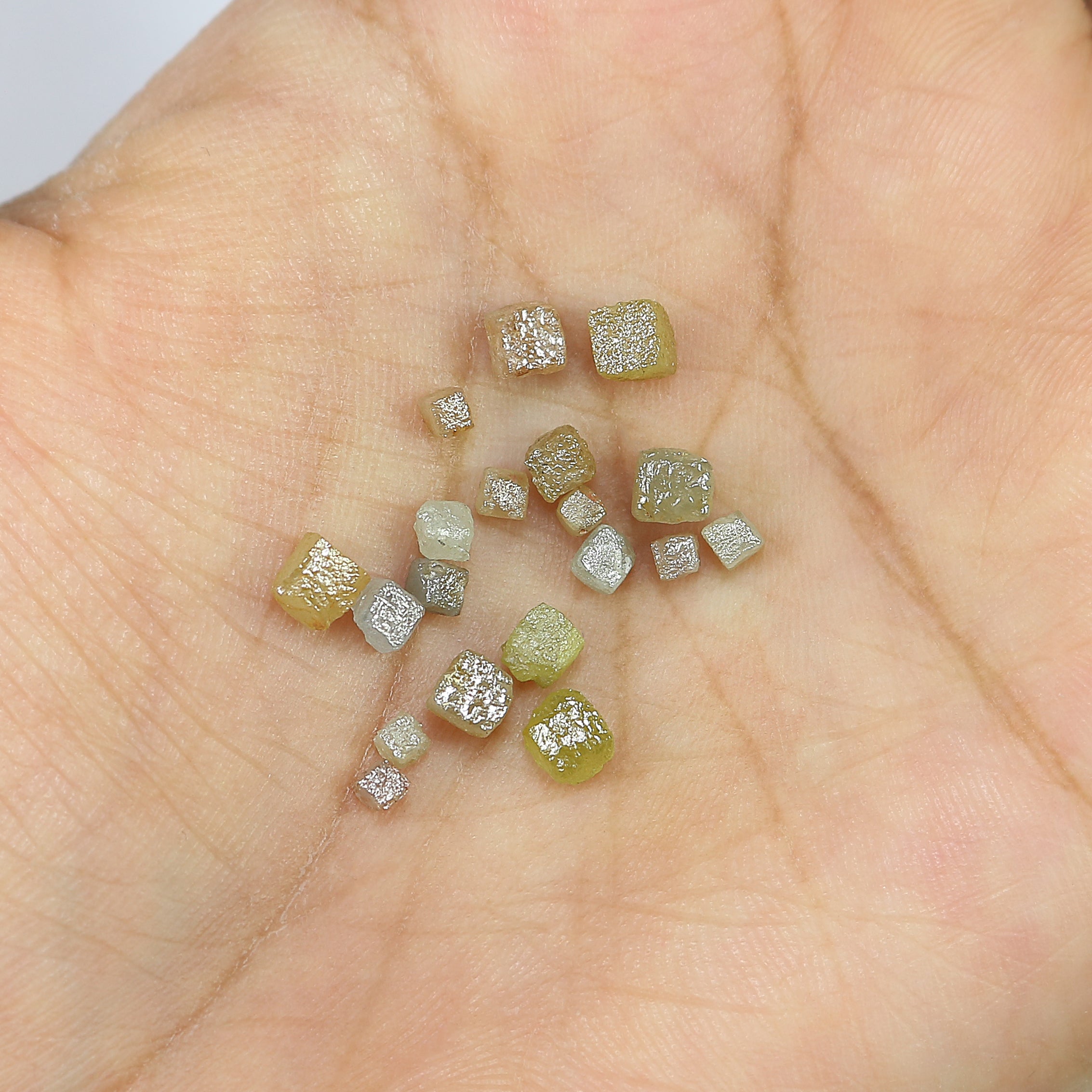 Natural Loose Rough Cube Shape Diamond Mix Color Rough Cut Diamond 2.00 to 4.00 MM 1 Ct Scoop Uncut Rough Cube Irregular Cut Diamond Q75