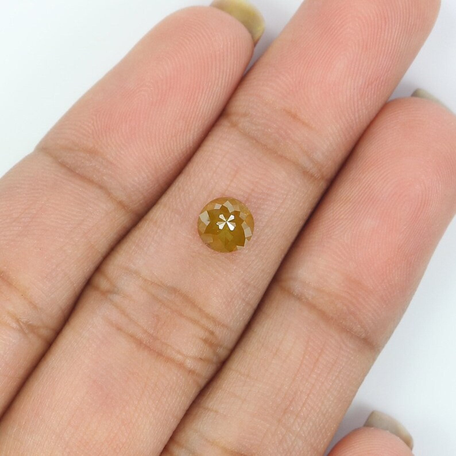 0.80 CT Natural Loose Round Rose Cut Diamond Yellow Color Round Shape Diamond 5.40 MM Natural Loose Diamond Round Rose Cut Diamond NQ9988