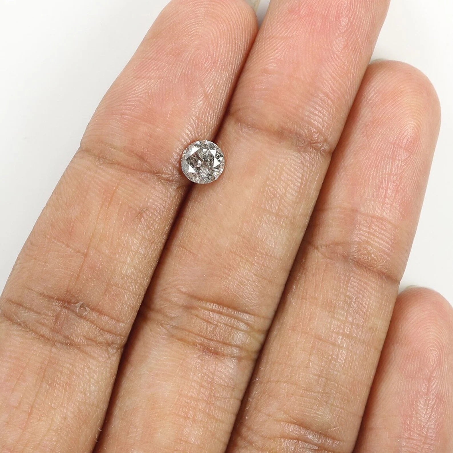 0.54 CT Natural Loose Round Brilliant Cut Diamond Salt And Pepper Diamond 5.05 MM Natural Loose Black Grey Color Round Cut Diamond NQ1830