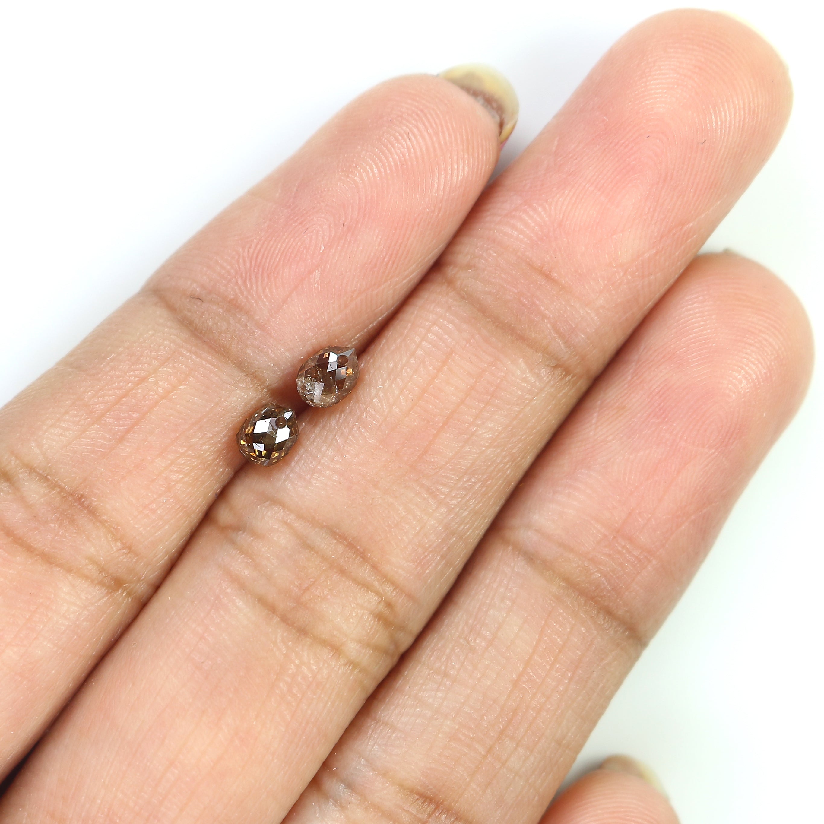 0.82 Ct Natural Loose Briolette Shape Diamond Brown Color Drop Diamond 4.20 MM Natural Loose Brown Color Briolette Rose Cut Diamond LQ9893