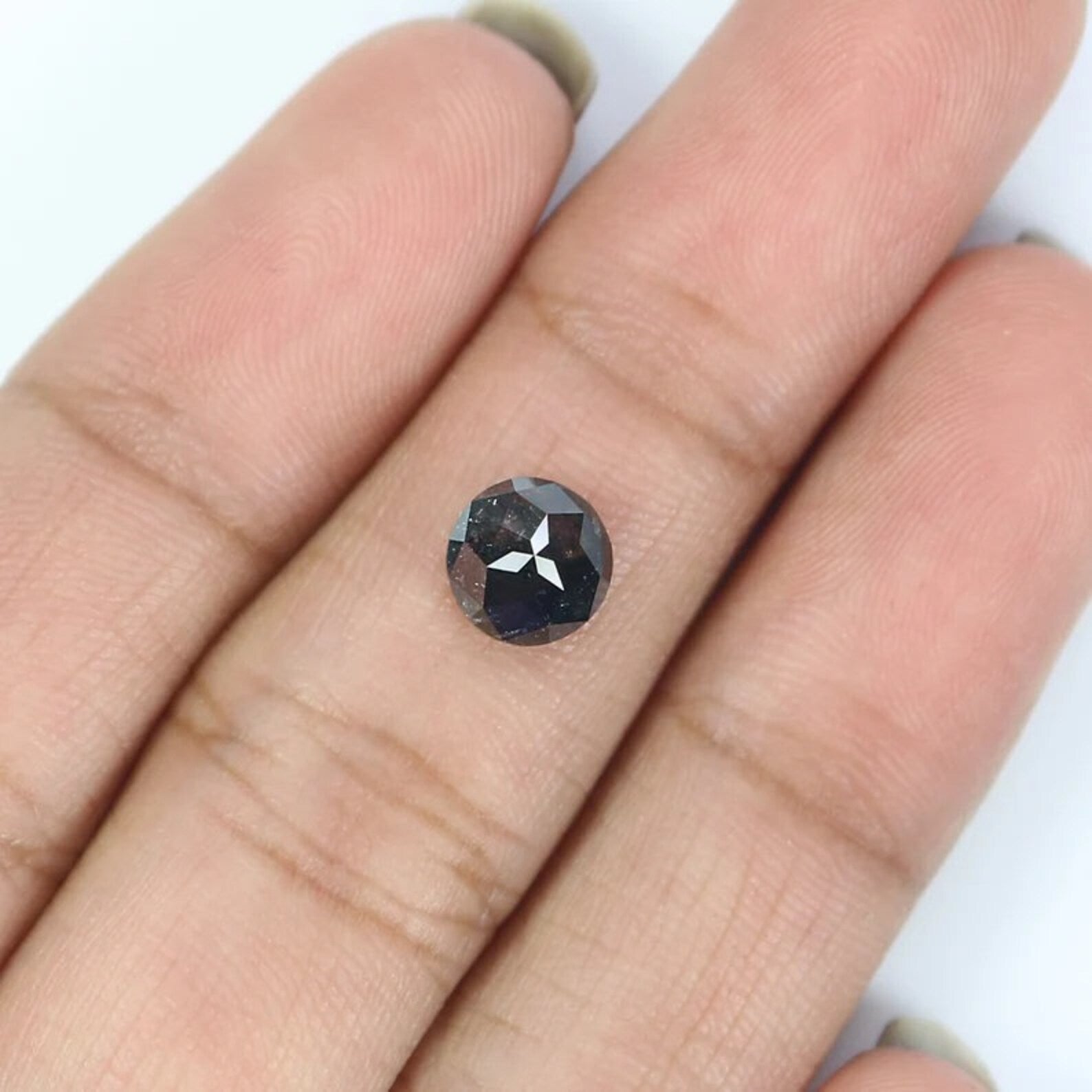 0.92 CT Natural Loose Round Shape Diamond Salt And Pepper Round Shape Diamond 6.40 MM Natural Loose Diamond Round Rose Cut Diamond NQ2470