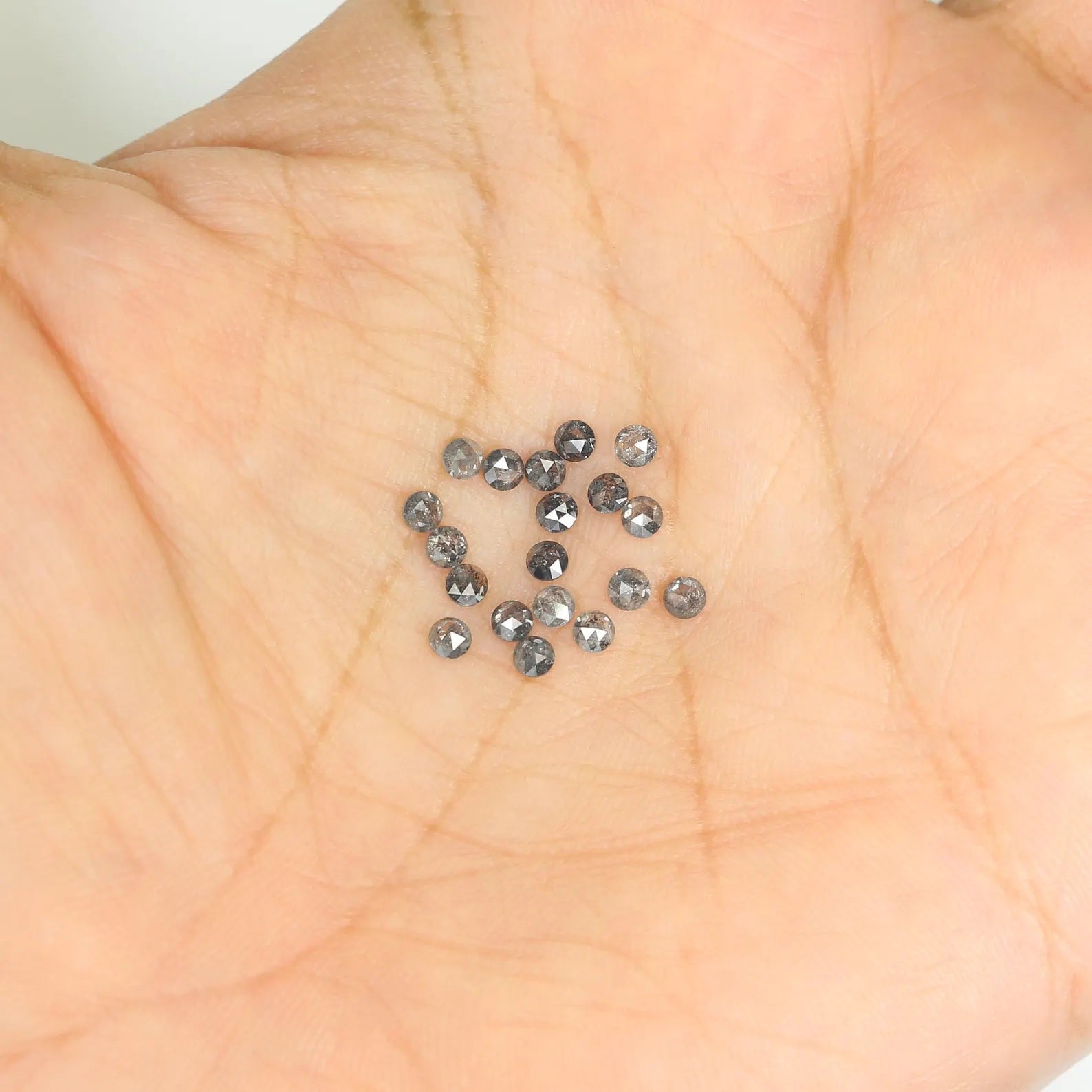 1.04 CT Natural Loose Round Cut Diamond Salt And Pepper Round Diamond 2.30 MM Natural Loose Black Grey Color Round Rose Cut Diamond NQ1839