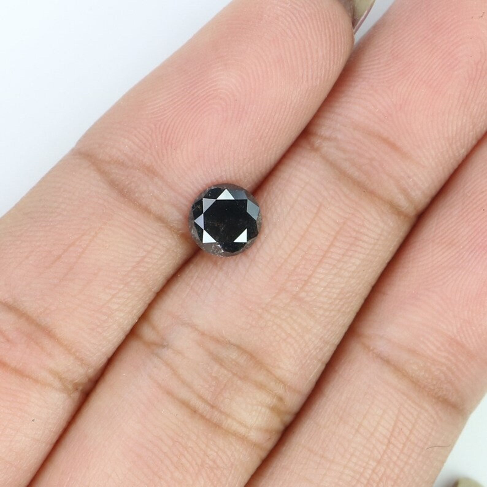 0.71 CT Natural Loose Round Brilliant Cut Diamond Salt And Pepper Round Cut Diamond 5.70 MM Natural Black Grey Round Shape Diamond NQ1045
