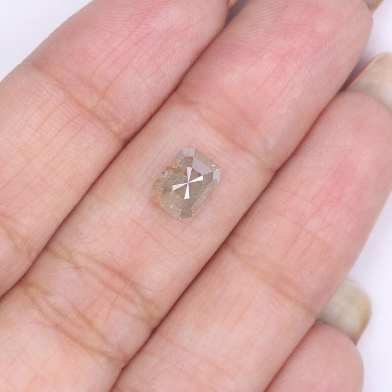 1.26 CT Natural Loose Emerald Shape Diamond Grey Color Emerald Cut Diamond 6.95 MM Natural Loose Grey Color Emerald Rose Cut Diamond NQ700