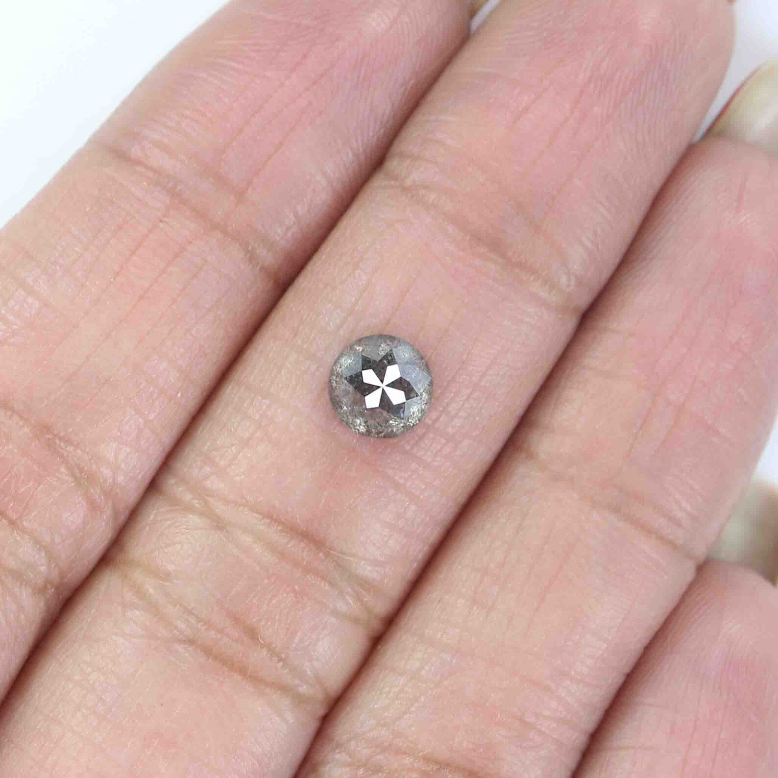 0.91 Ct Natural Loose Round Shape Diamond Salt And Pepper Round Diamond  5.65 MM Natural Loose Diamond Round Shape Rose Cut Diamond LQ2398