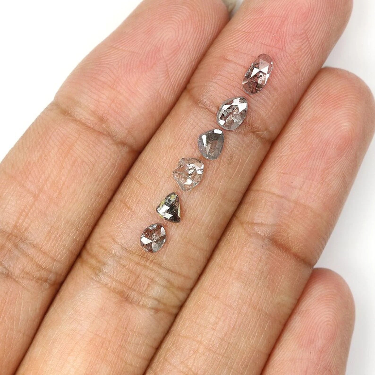 0.93 CT Natural Loose Slice Cut Diamond Salt And Pepper Slice Cut Diamond 3.65 MM Natural Loose Slice Cut Black Grey Color Diamond NQ1641