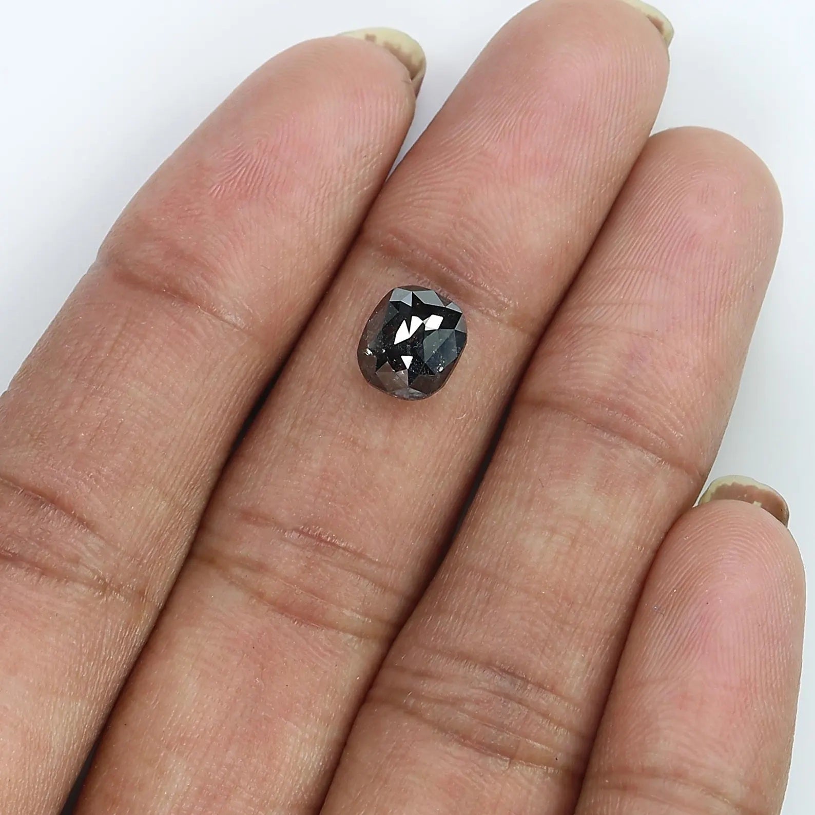 1.95 Ct Natural Loose Oval Shape Diamond Salt And Pepper Oval Cut Diamond 7.50 MM Natural Loose Black Grey Color Oval Shape Diamond QN9093