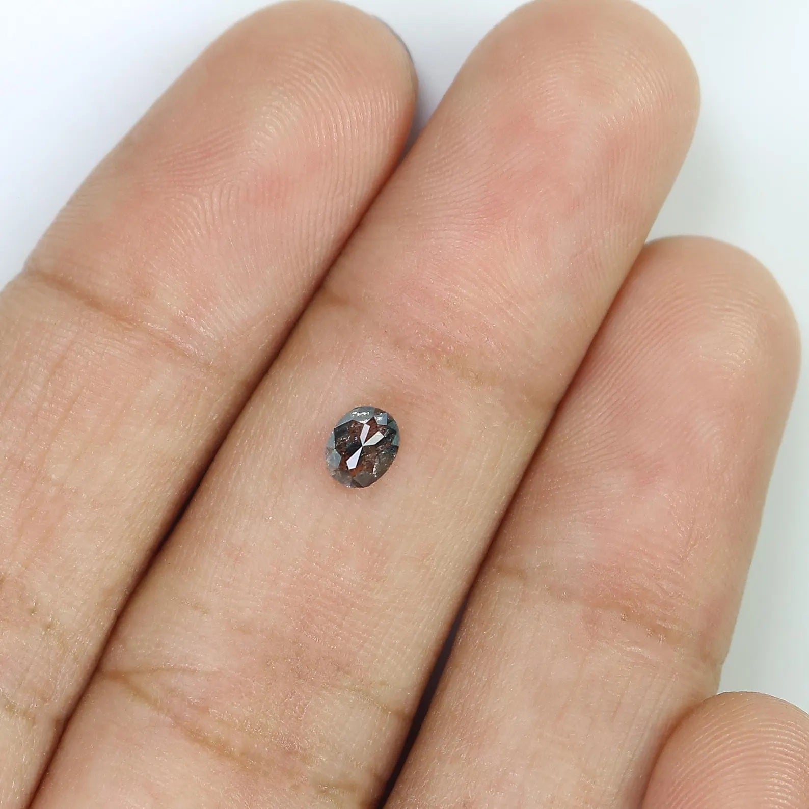 0.32 Ct Natural Loose Oval Shape Diamond Salt And Pepper Oval Cut Diamond 4.50 MM Black Grey Color Oval Shape Rose Cut Diamond QN9185
