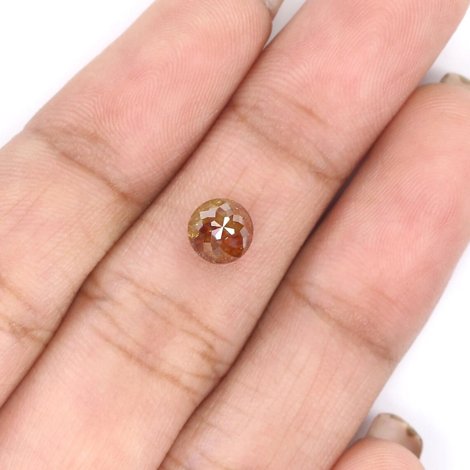 1.13 CT Natural Loose Round Shape Diamond Brown Color Round Cut Diamond 5.70 MM Natural Loose Diamond Round Shape Rose Cut Diamond NQ9987